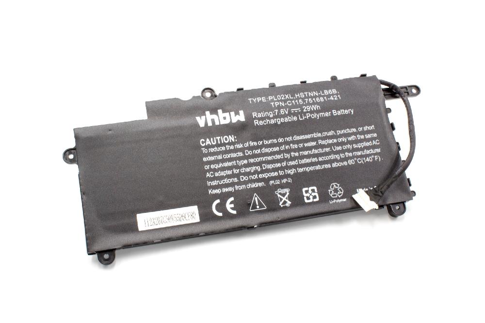 Batterie remplace HP 751681-231, 7177376-001, 21CP6/60/80 pour ordinateur portable - 3800mAh 7,6V Li-ion