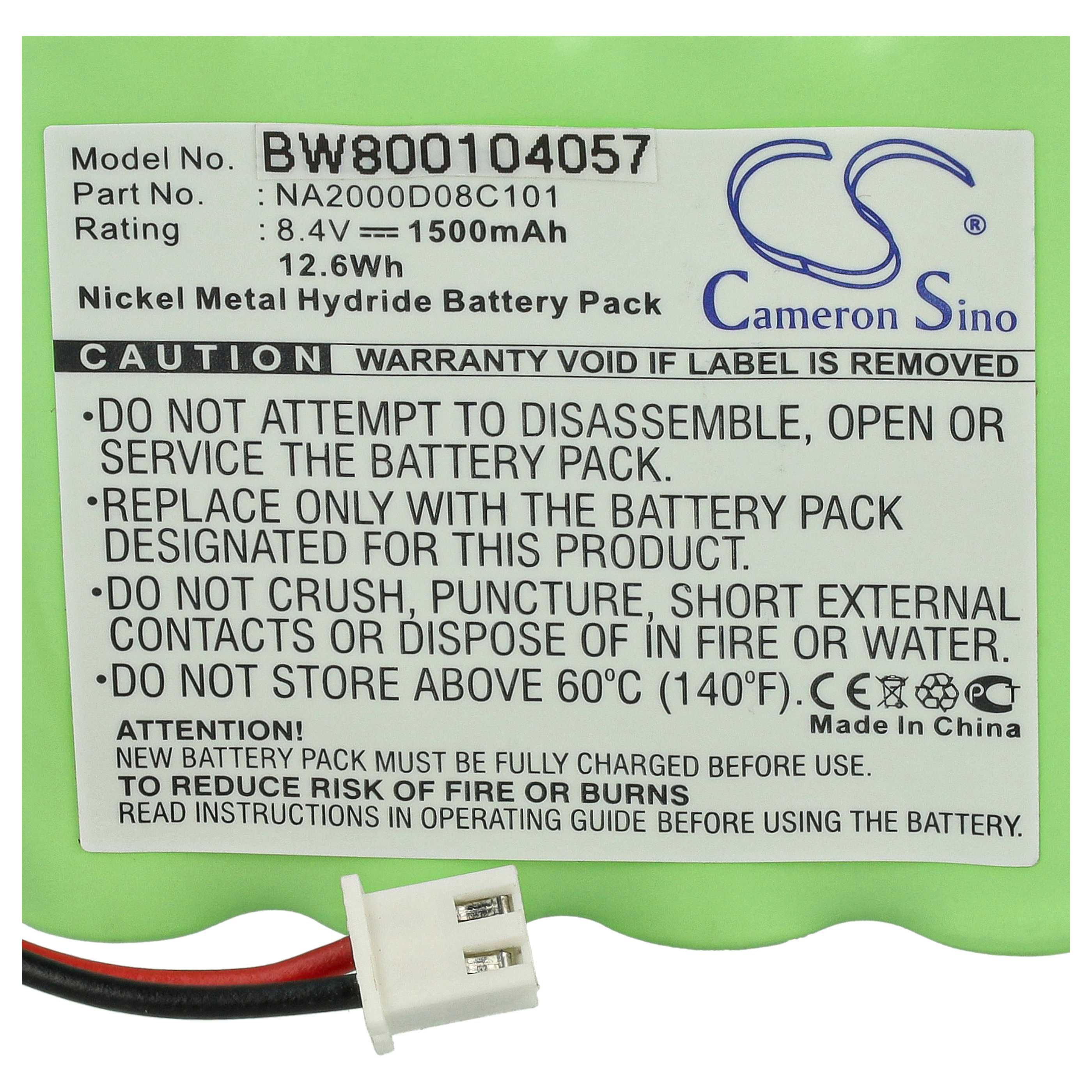 DAB Radio Battery replaces Dual NA2000D08C101 - 1500 mAh 8.4 V NiMH
