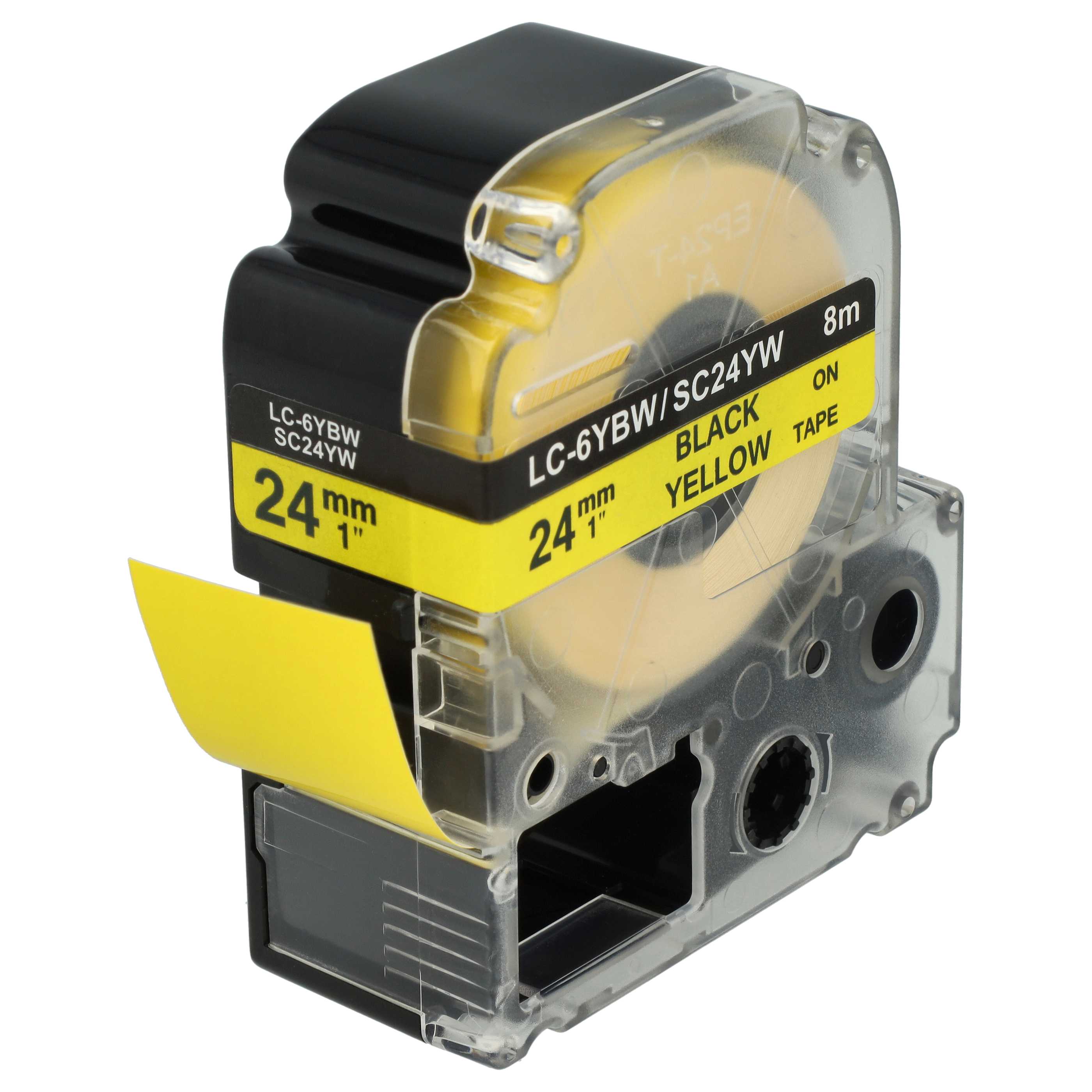 Cassetta nastro sostituisce Epson LC-6WBW per etichettatrice 24mm nero - giallo