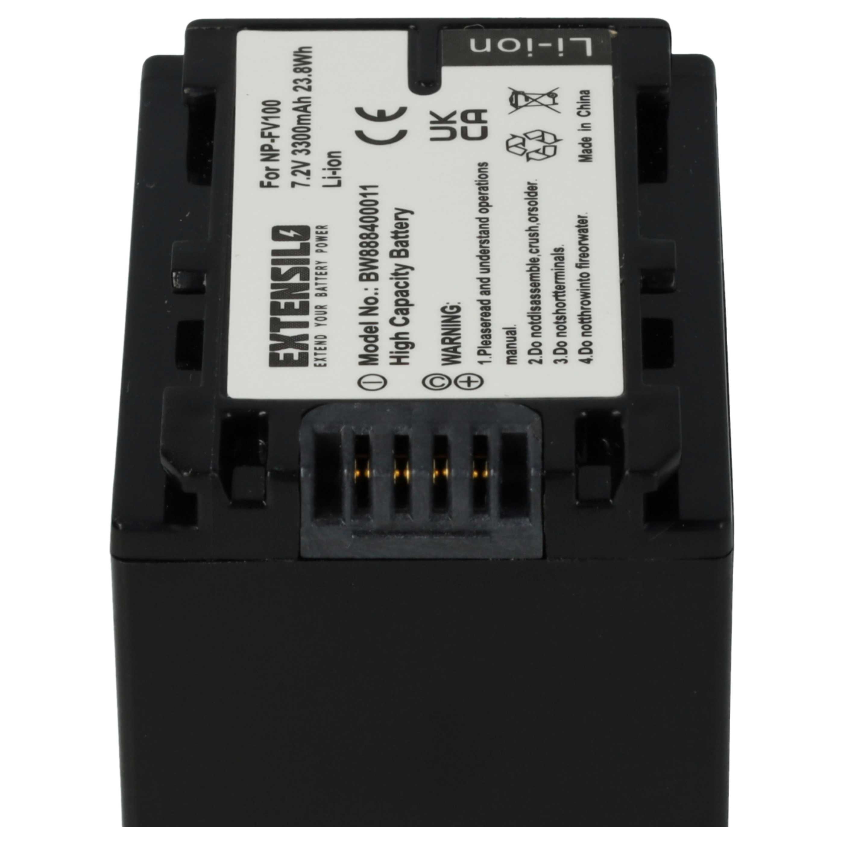 2x Battery replaces Sony NP-FH50, NP-FV40, NP-FH100, NP-FH71, NP-FV100, NP-FV30 - 3300mAh, 7.4V, Li-Ion