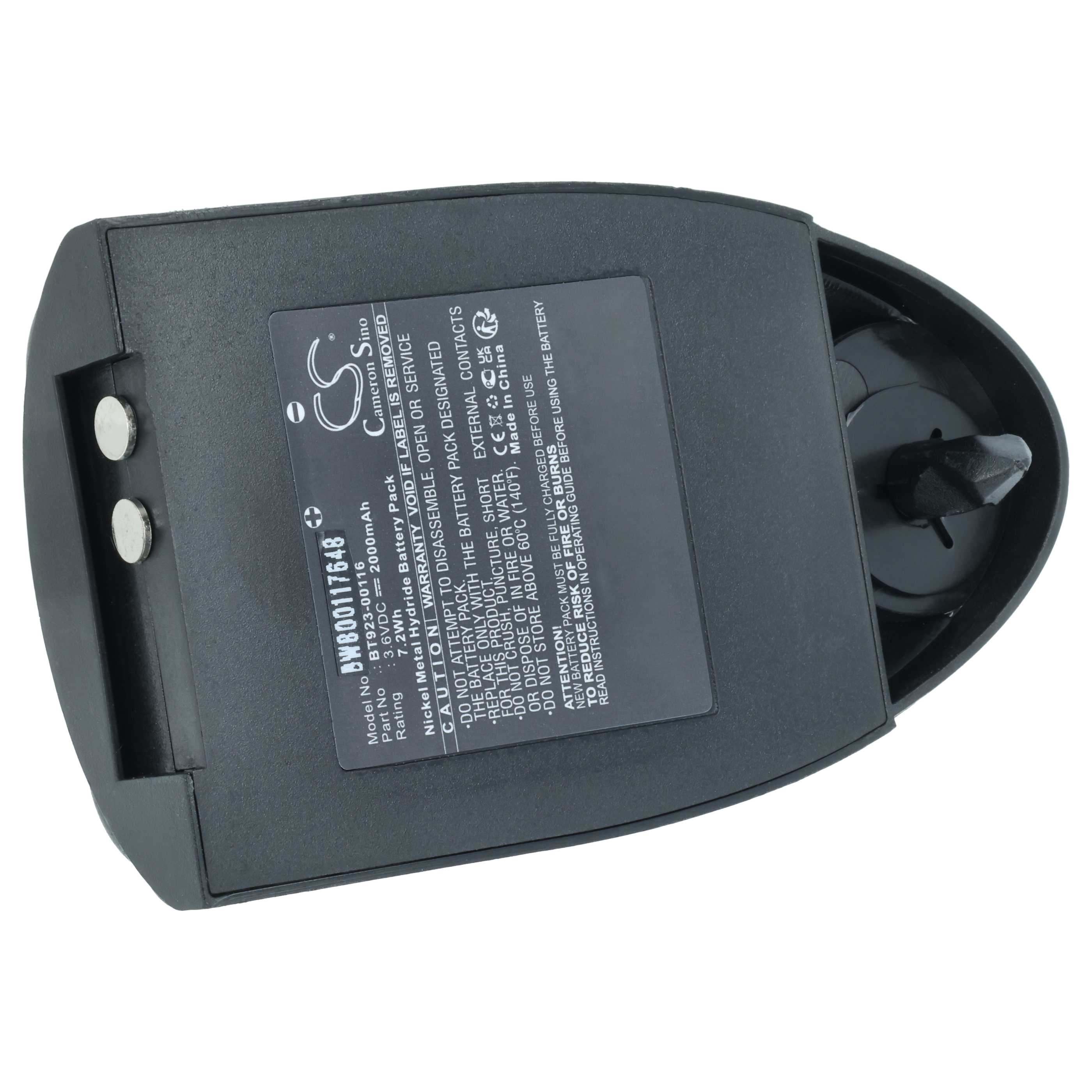 Batería reemplaza Cattron Theimeg BAT-0000327, BT923-00116 sistema control - 2000mAh 3,6V NiMH