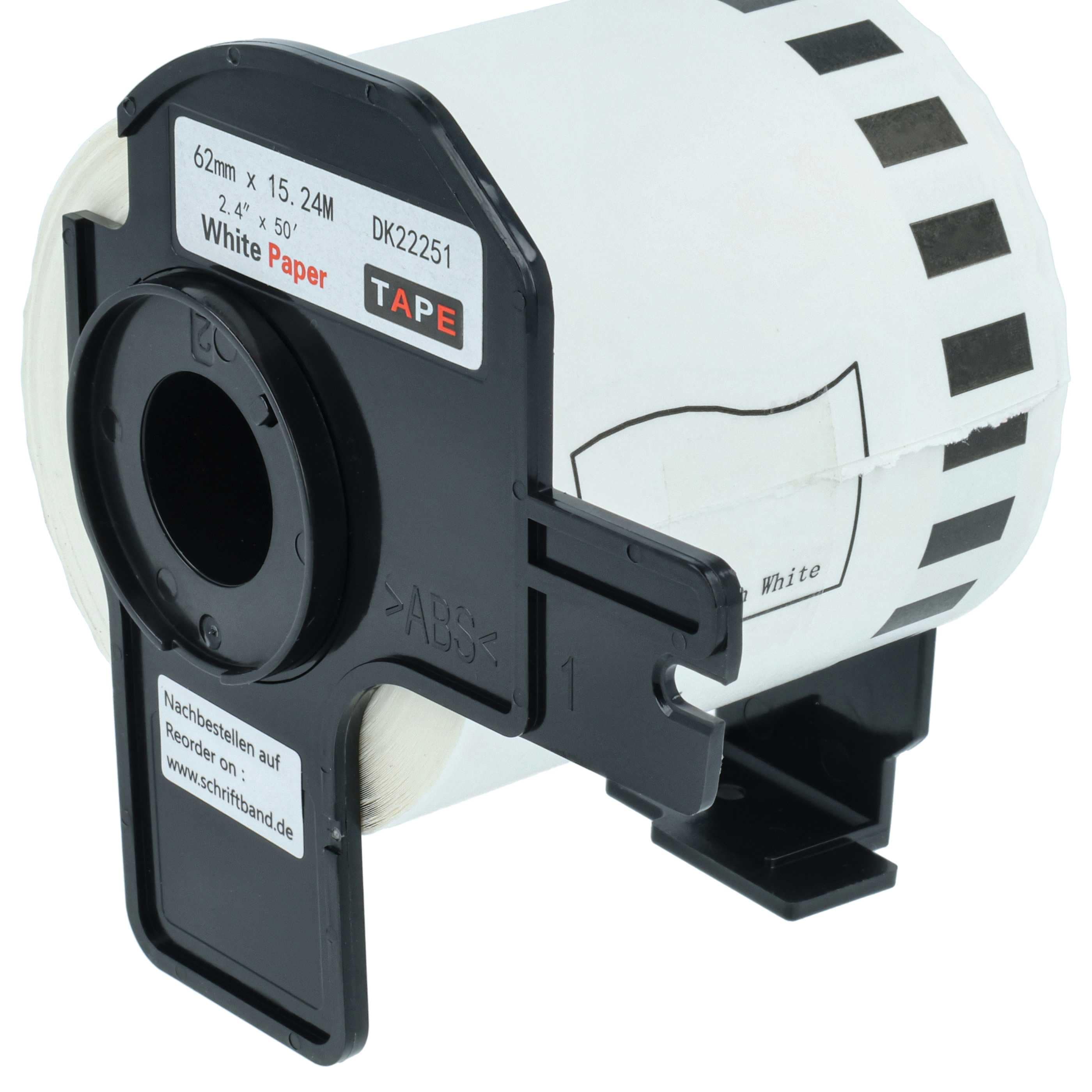 5x Label Roll replaces Brother DK-22251 Labeller - 62 mm x 15.24 m + Holder