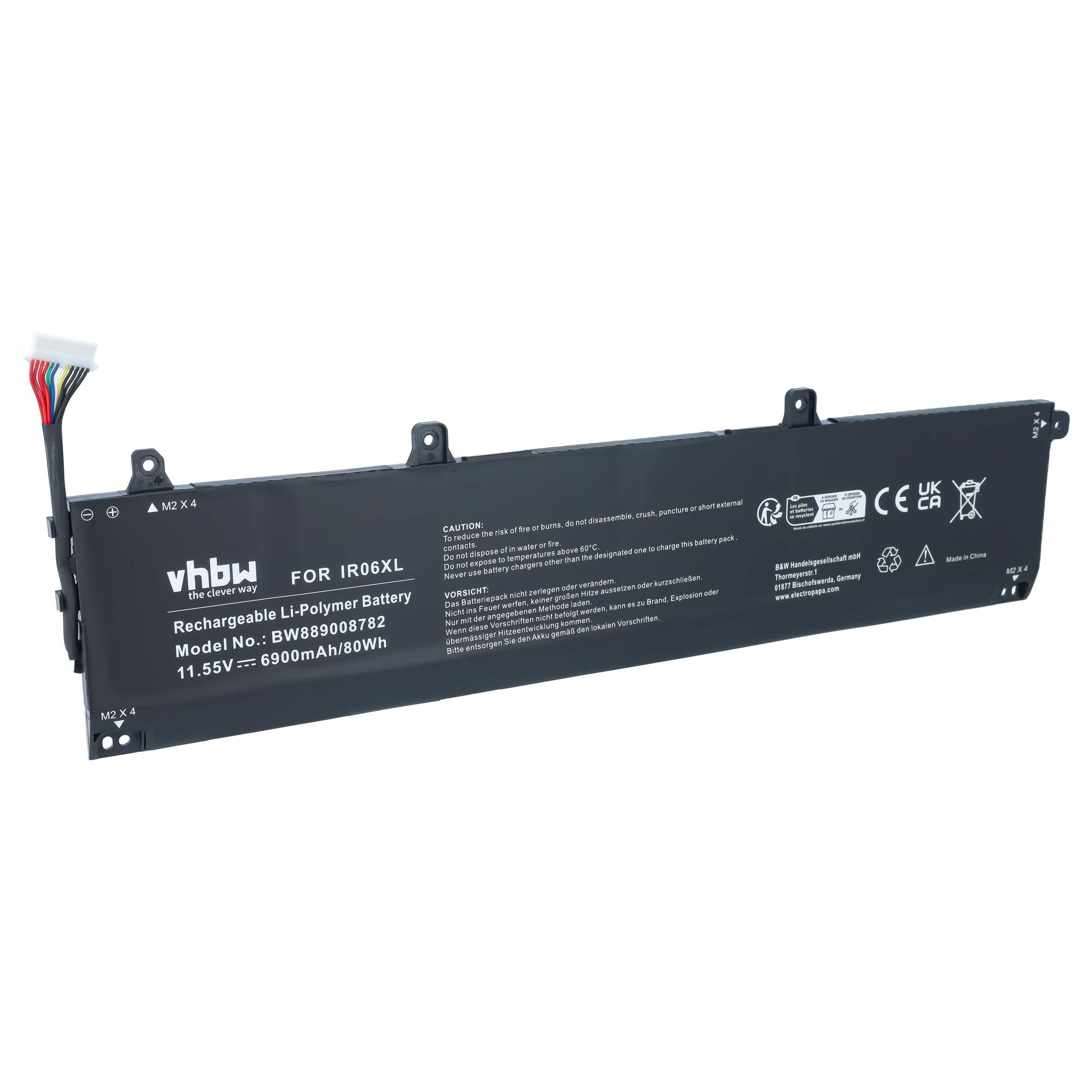 Notebook-Akku als Ersatz für HP IR06XL, M01523-2C1, IR06083XL für HP - 6900mAh 11,55V Li-Polymer