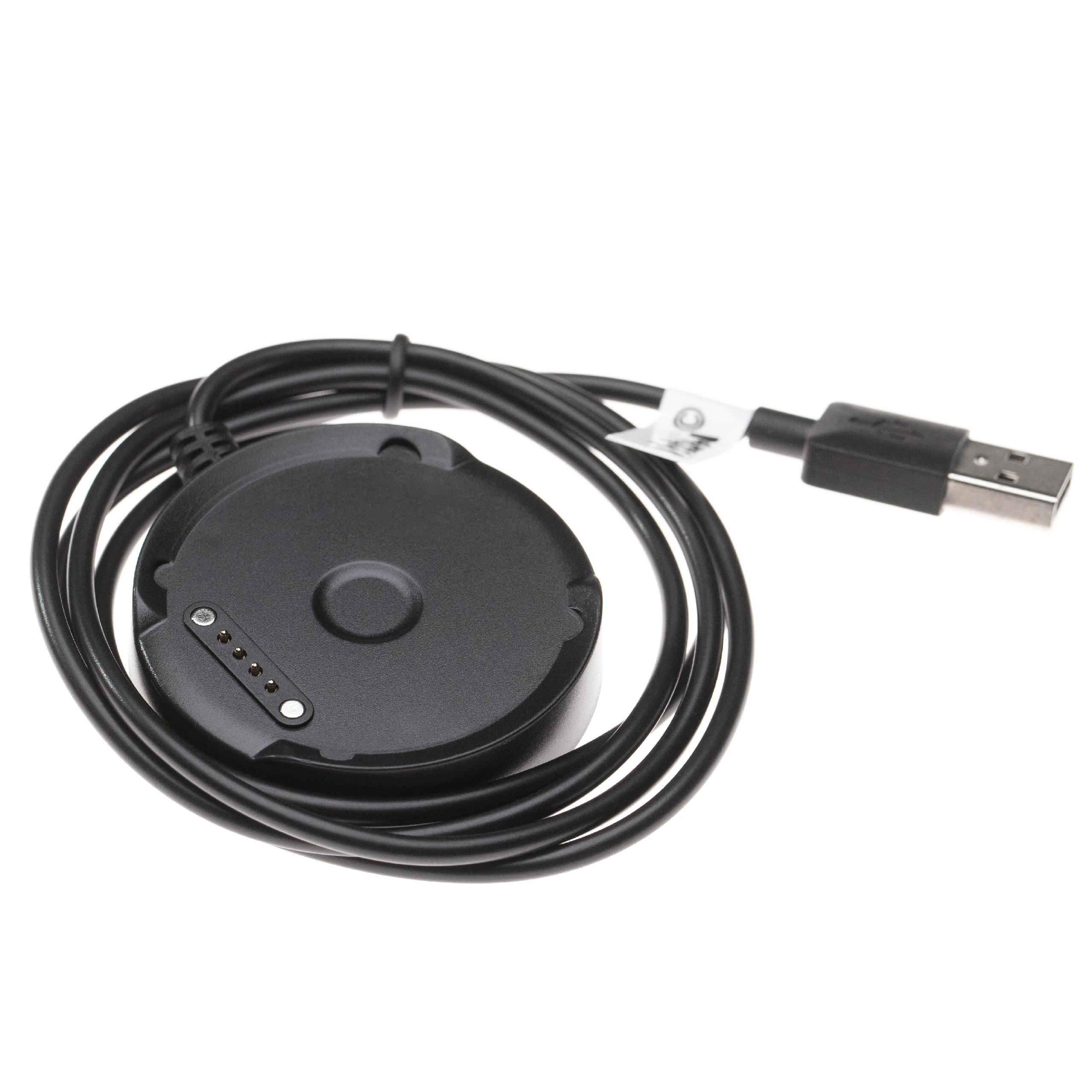 Cable de carga USB para smartwatch Golfbuddy WTX, WTX+ - negro 96,5 cm