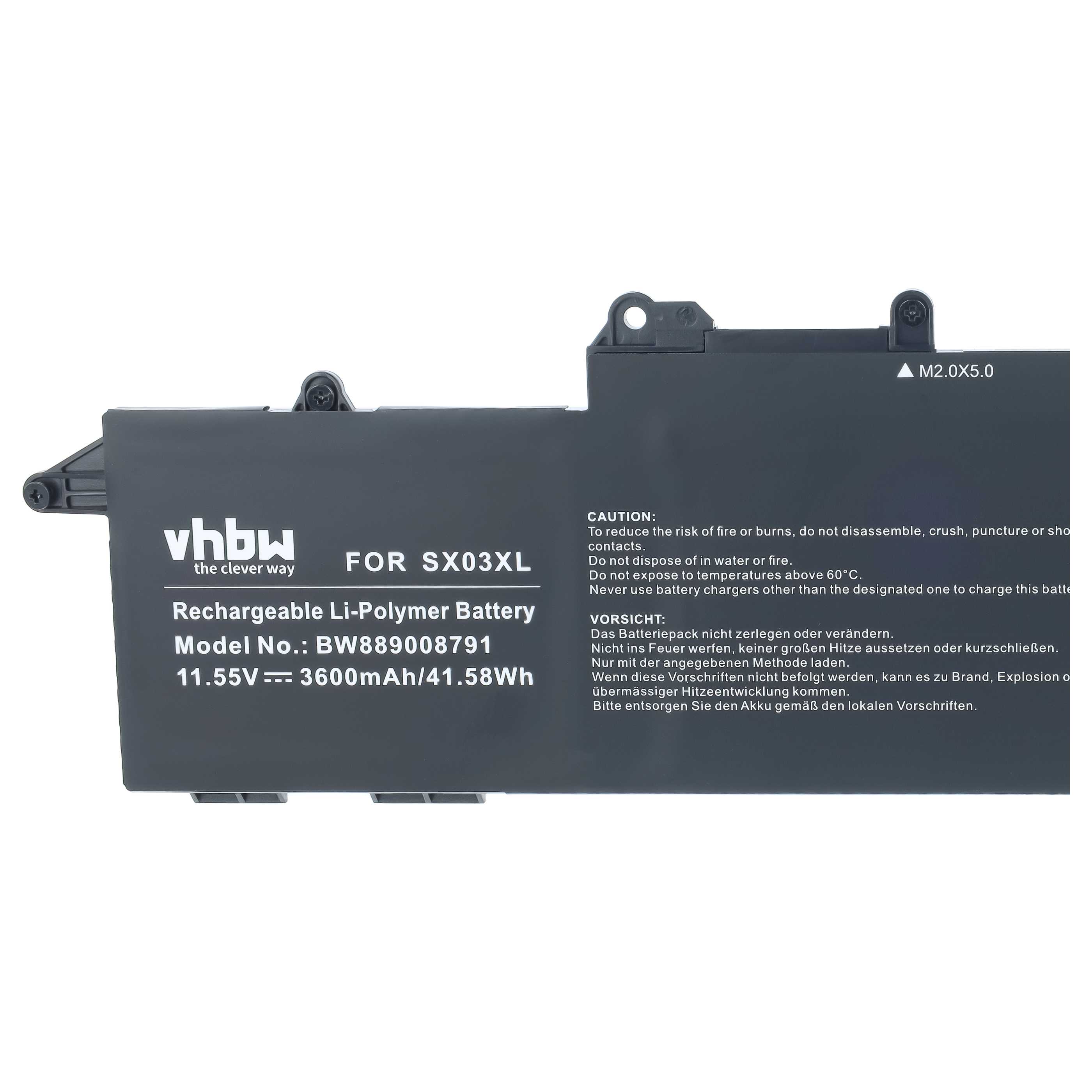 Notebook-Akku als Ersatz für HP HSTNN-DB9P, HSTNN-IB9D, 996QA176H für HP - 3600mAh 11,55V Li-Polymer