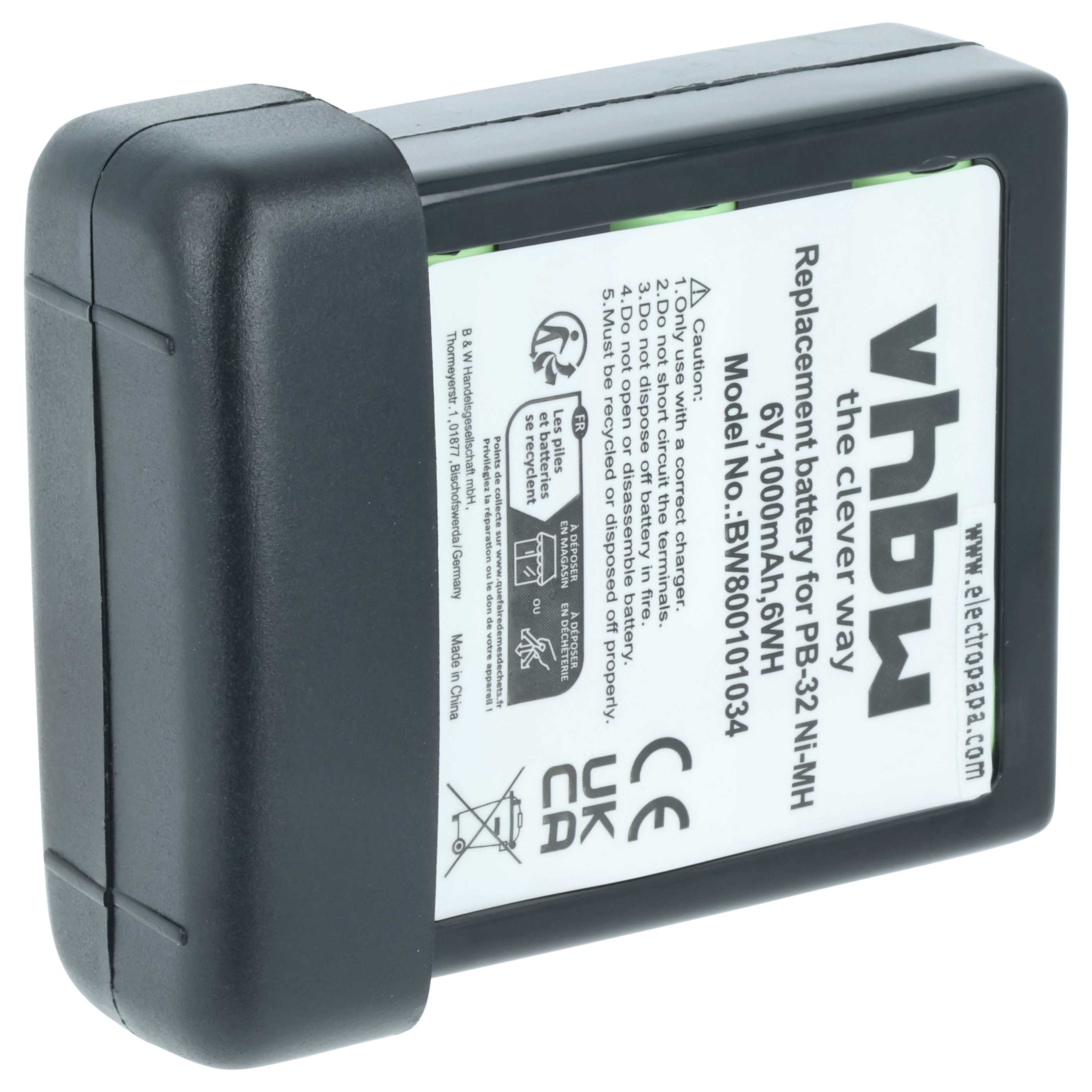2x Batteria sostituisce Kenwood PB-32, PB-32H, PB-33 per dispositivo radio - 1000mAh 6V NiMH