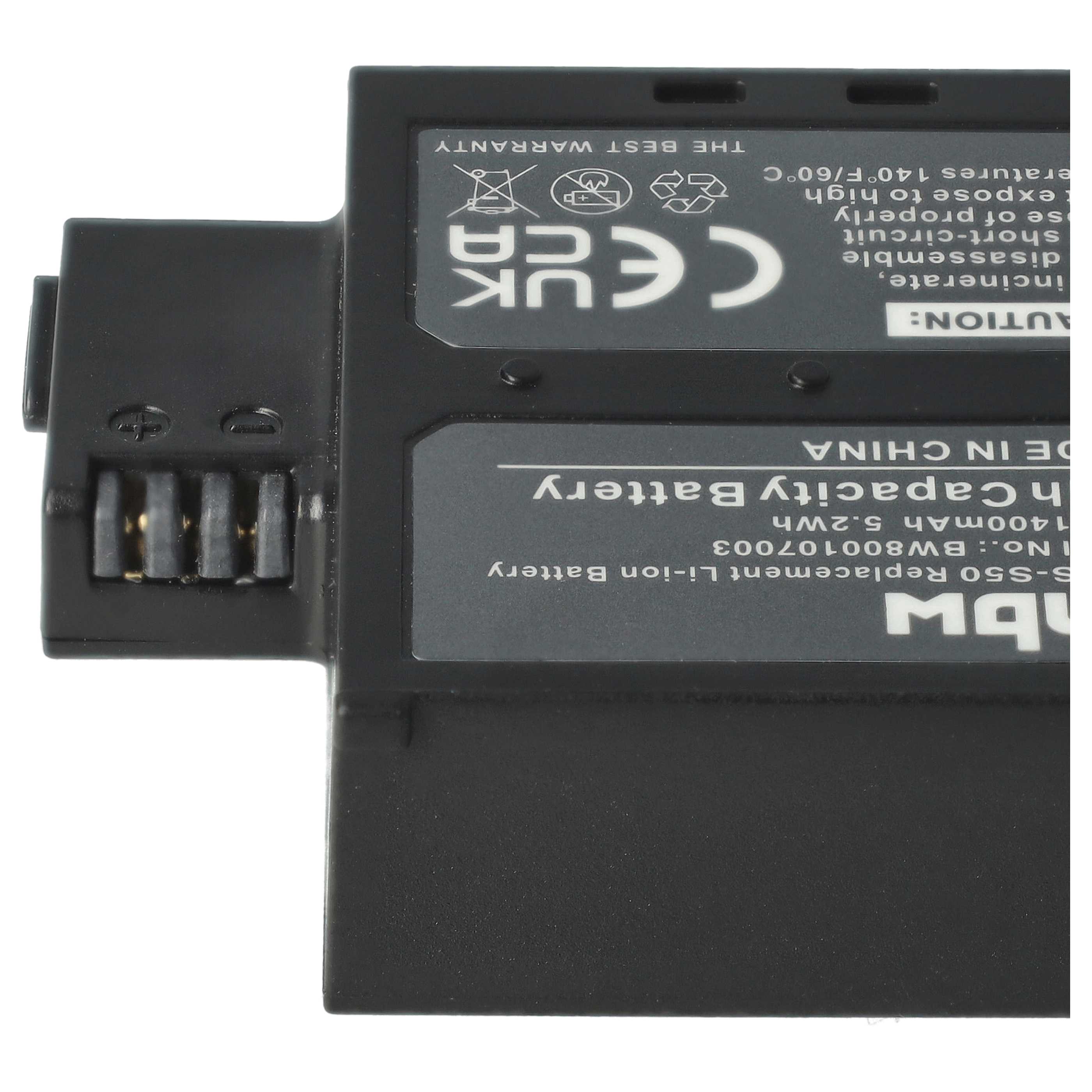 Videokamera-Akku (2 Stück) als Ersatz für AEE DS-S50, VCC-A034-SB für AEE - 1400mAh 3,7V Li-Ion