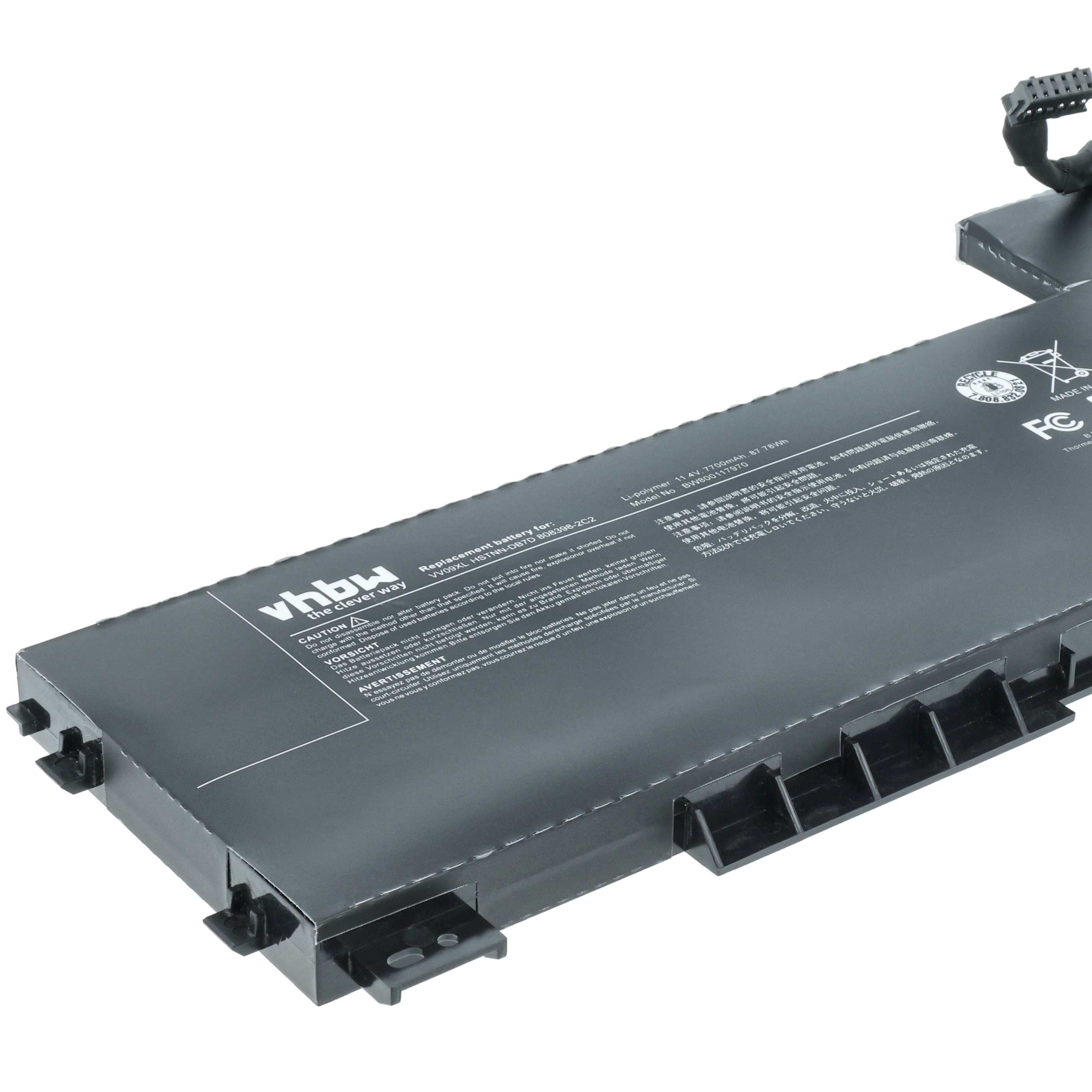 Akumulator do laptopa zamiennik HP 808398-2C1, 808398-2B1, 808398-2B2 - 7700 mAh 11,4 V LiPo, czarny