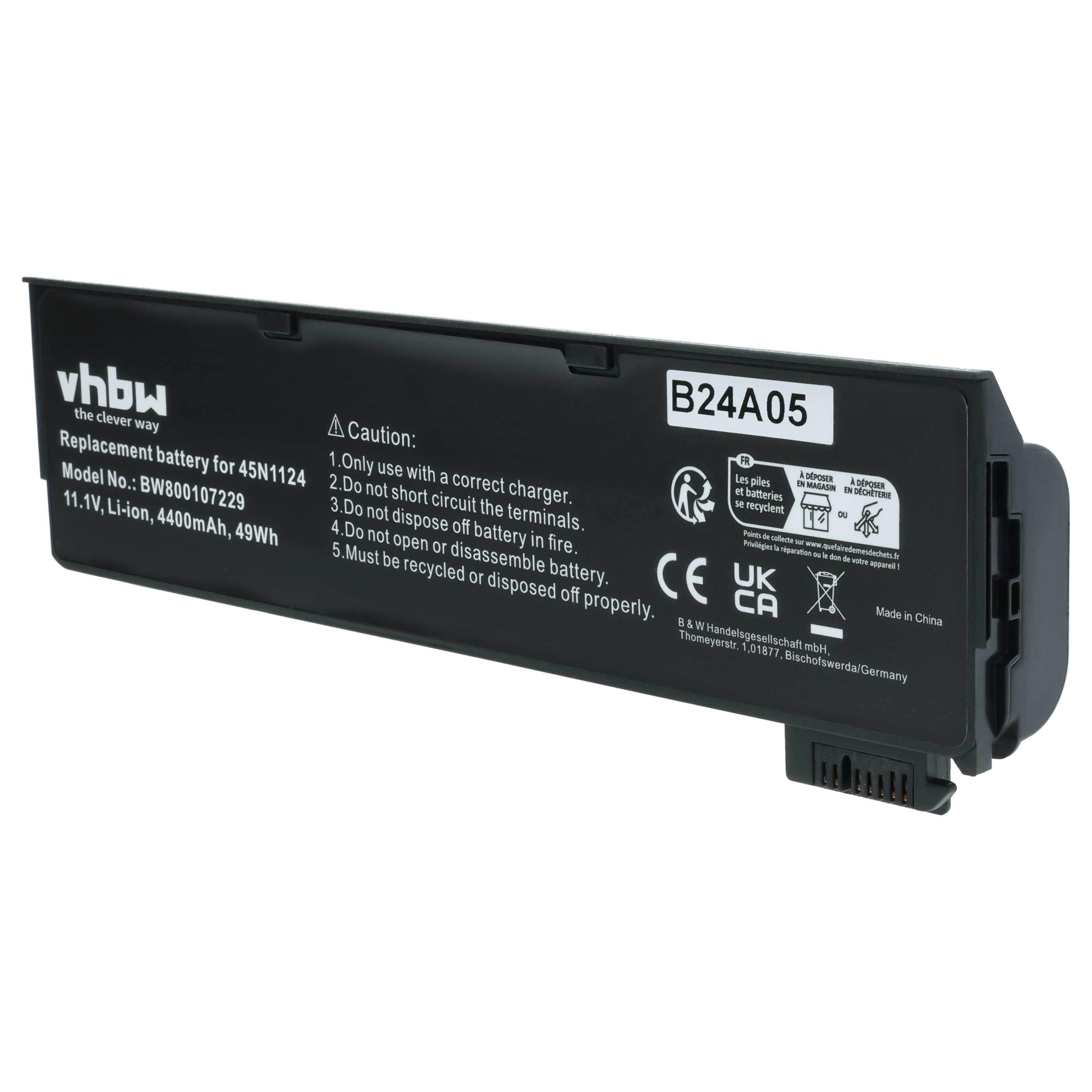Akumulator do laptopa zamiennik Lenovo 00HW034, 00HW033, 0C52861, 0C52862 - 4400 mAh 11,1 V Li-Ion, czarny