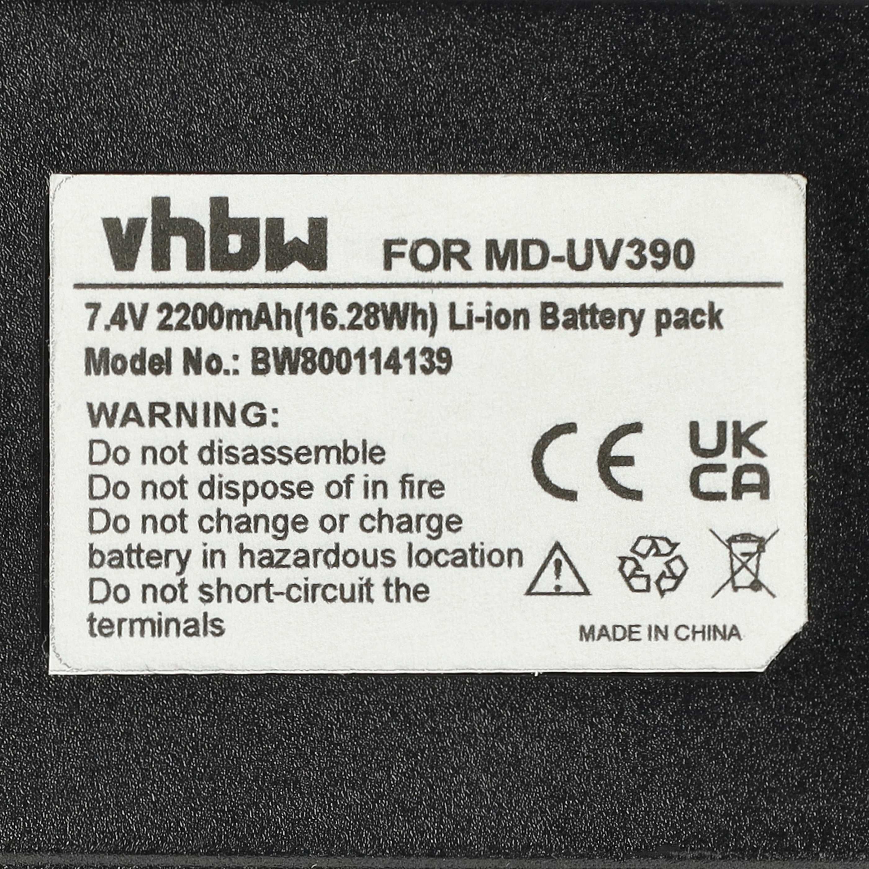 Radio 2x Battery replaces Harico BL50 - 2200 mAh 7.4 V Li-Ion