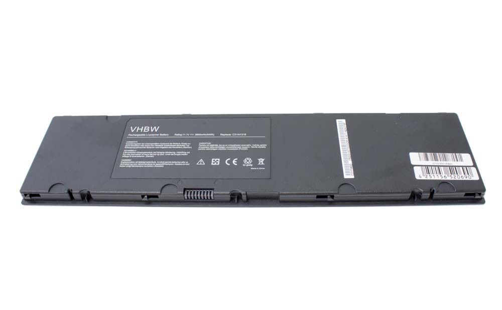 Notebook Battery Replacement for Asus C13-N1318, C31N1318, 0B200-00700000 - 3950mAh 11.1V Li-polymer, black