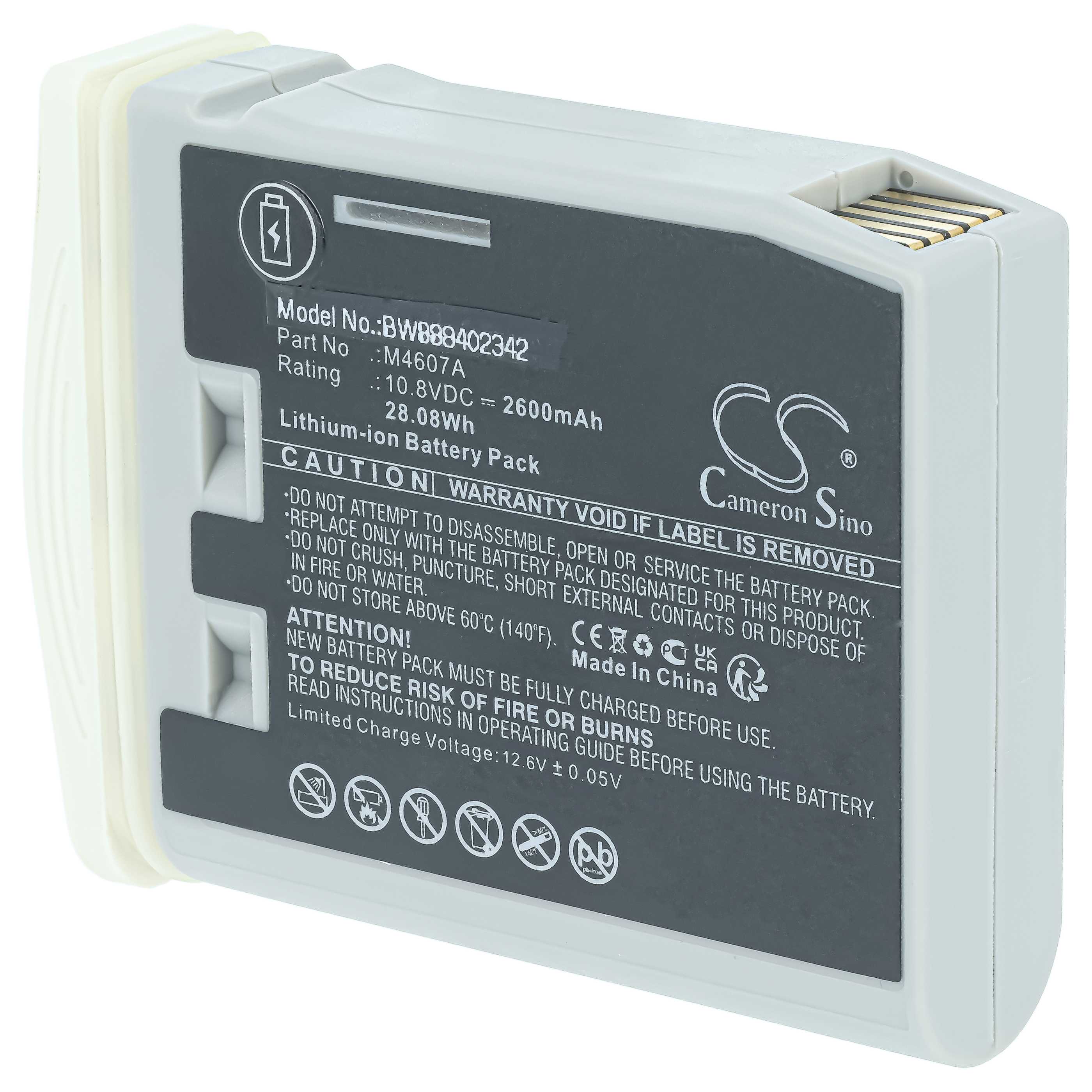Batería reemplaza Philips para tecnología médica (2600 mAh, 10,8 V, Li-Ion)