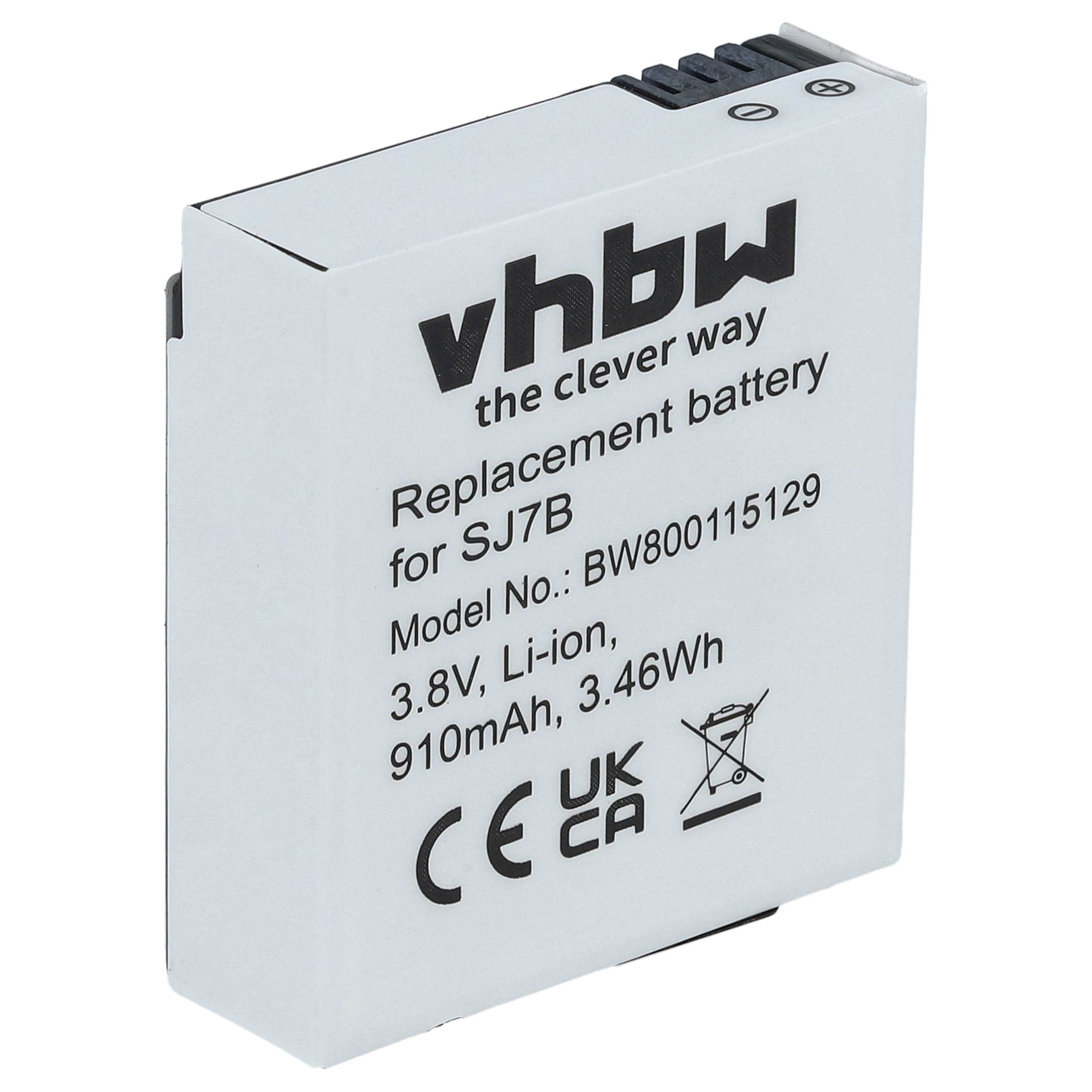 Videocamera Battery replaces SJCam SJ7B - 910 mAh 3.8 V Li-Ion