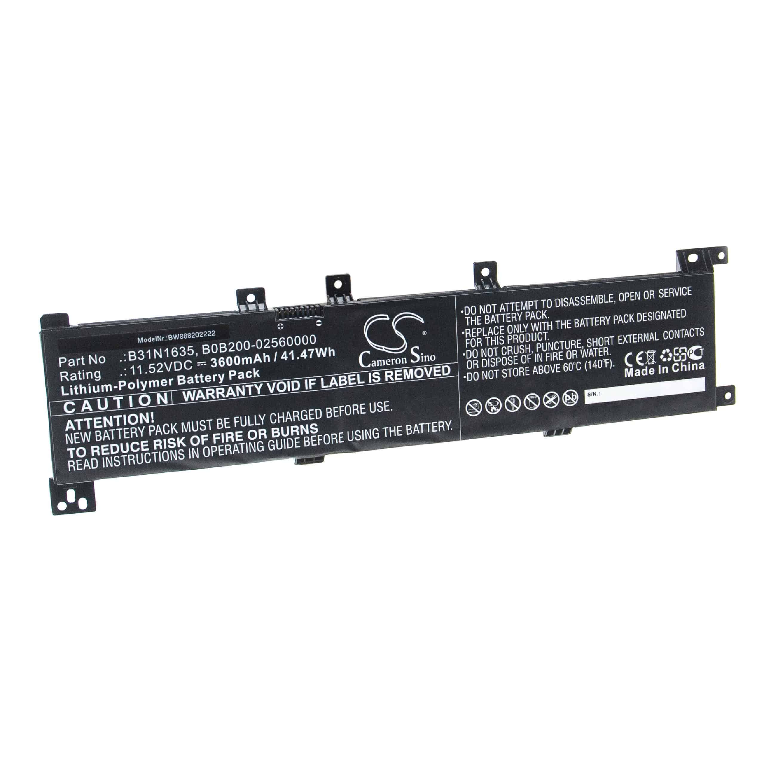Notebook Battery Replacement for Asus B0B200-02560000, B31N1635 - 3600mAh 11.52V Li-polymer