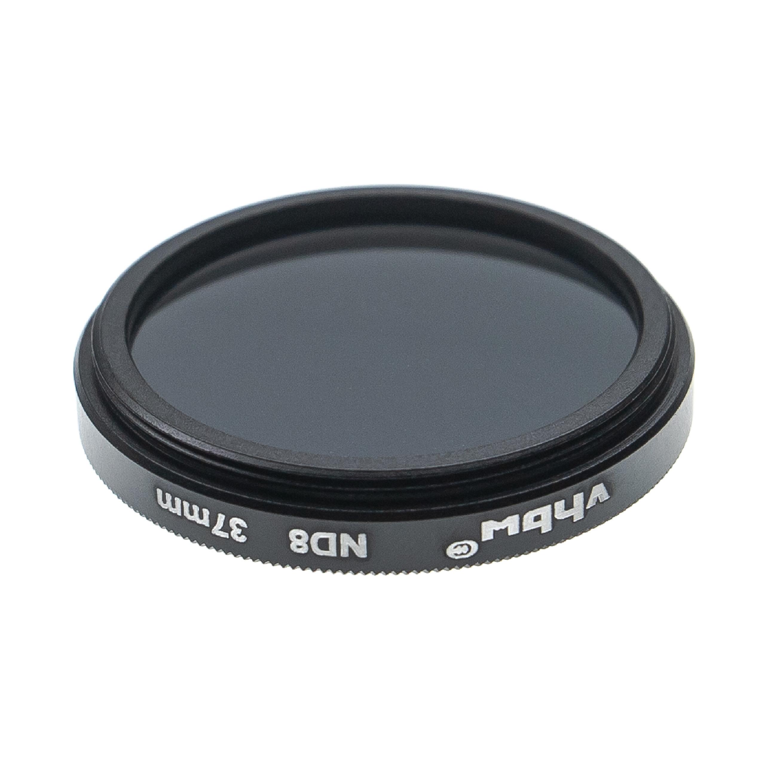 Universal ND Filter ND 8 suitable for Camera Lenses with 37 mm Filter Thread - Grey Filter