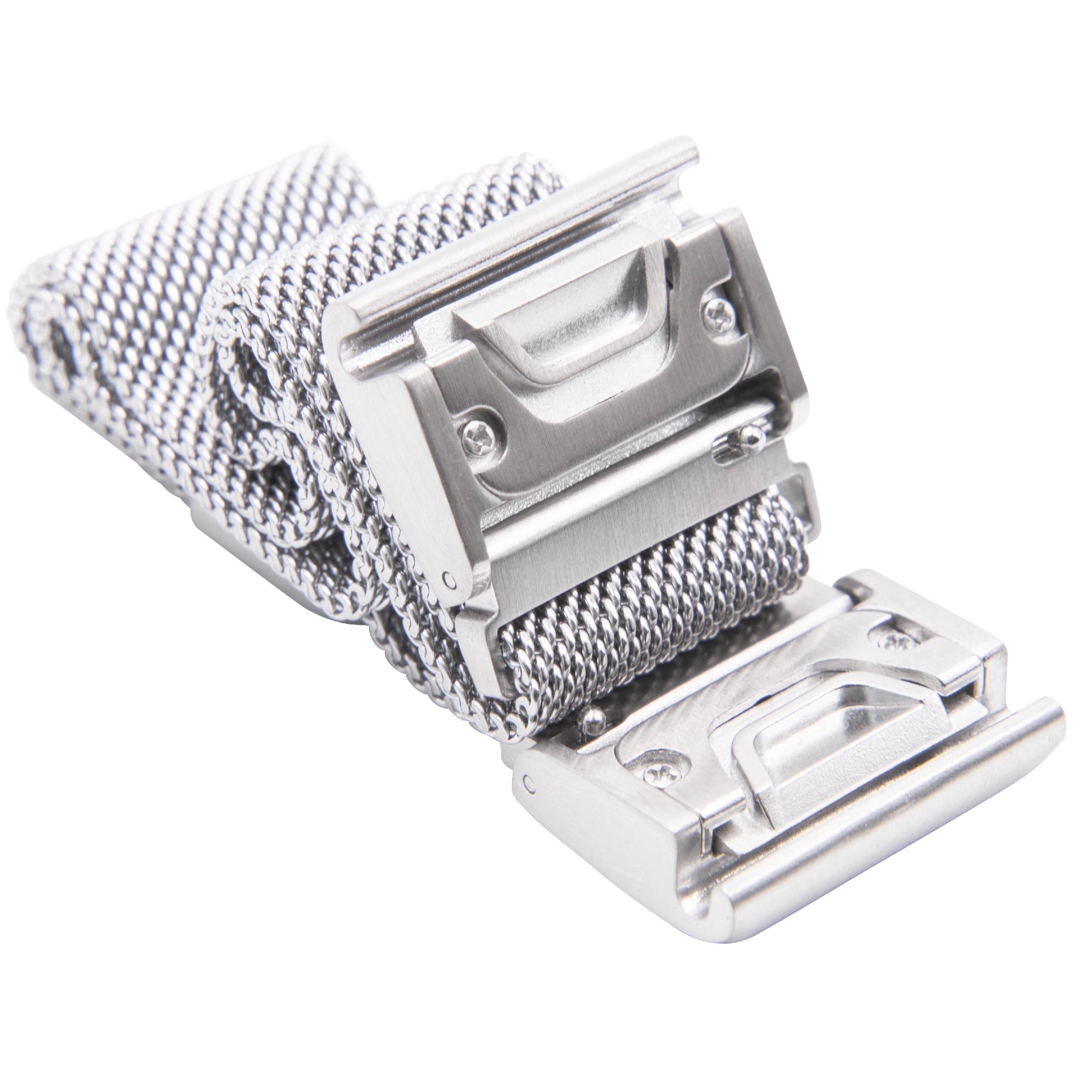 cinturino per Garmin Quatix Smartwatch ecc - fino a 248 mm circonferenza del polso, acciaio inox, argento