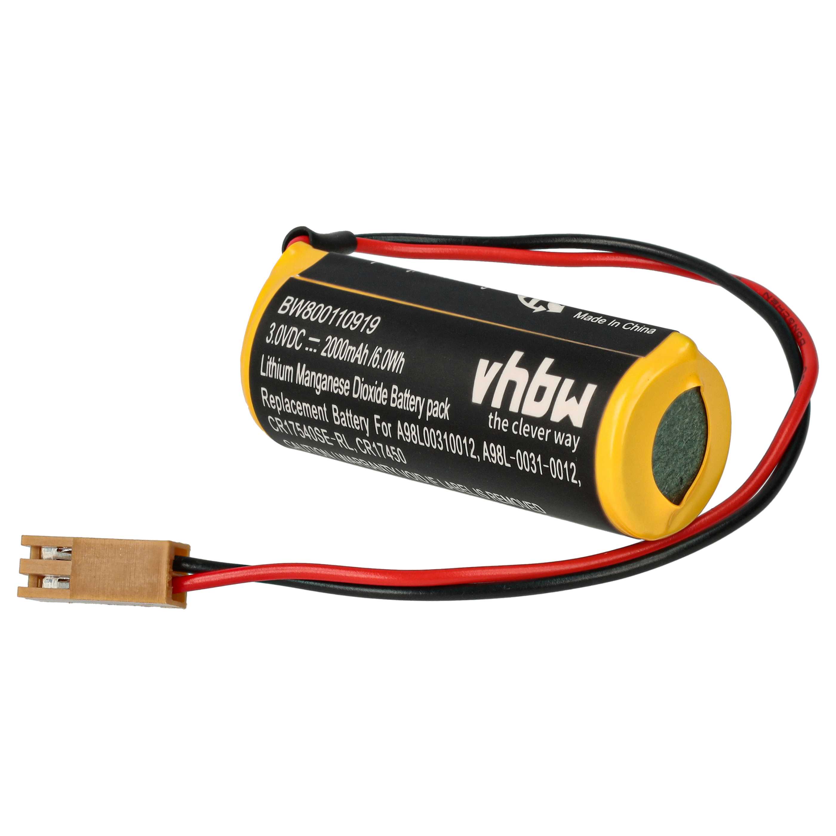 Batería reemplaza FDK CR8-LHC para controlador (2000 mAh, 3 V, Li-MnO2)