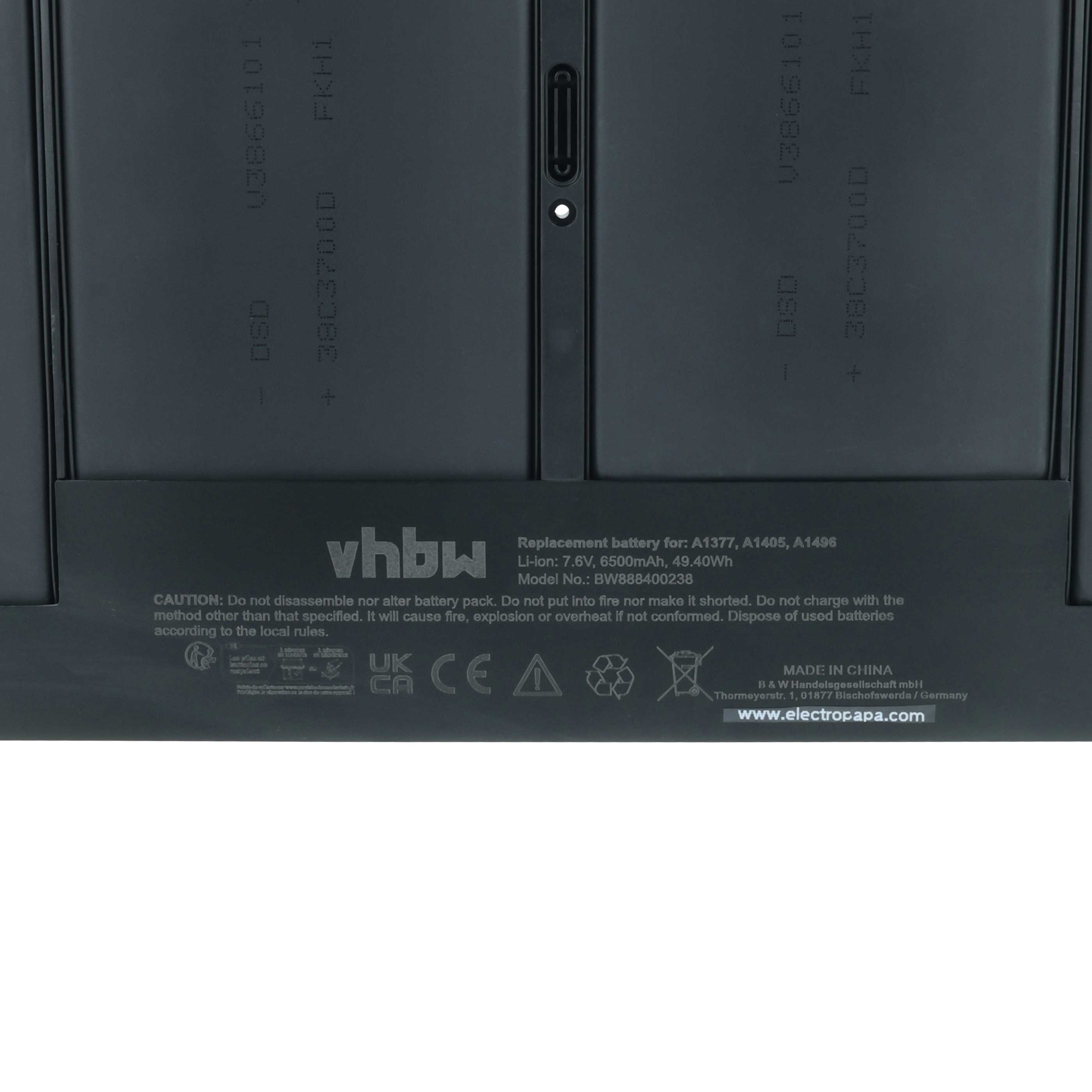 Batteria sostituisce Apple 020-6955-01, 020-6955-B, A1369, A1377, A1405 per notebook - 6500mAh 7,6V Li-Poly