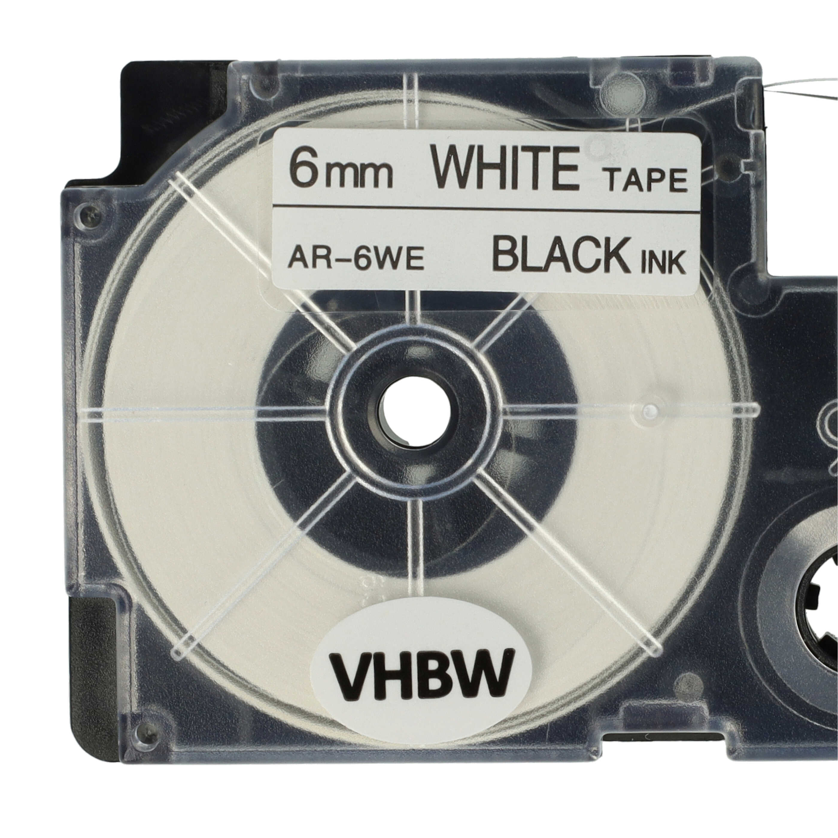 3x Label Tape replaces Casio XR-6WE, XR-6WE1 - 6 mm Black to White