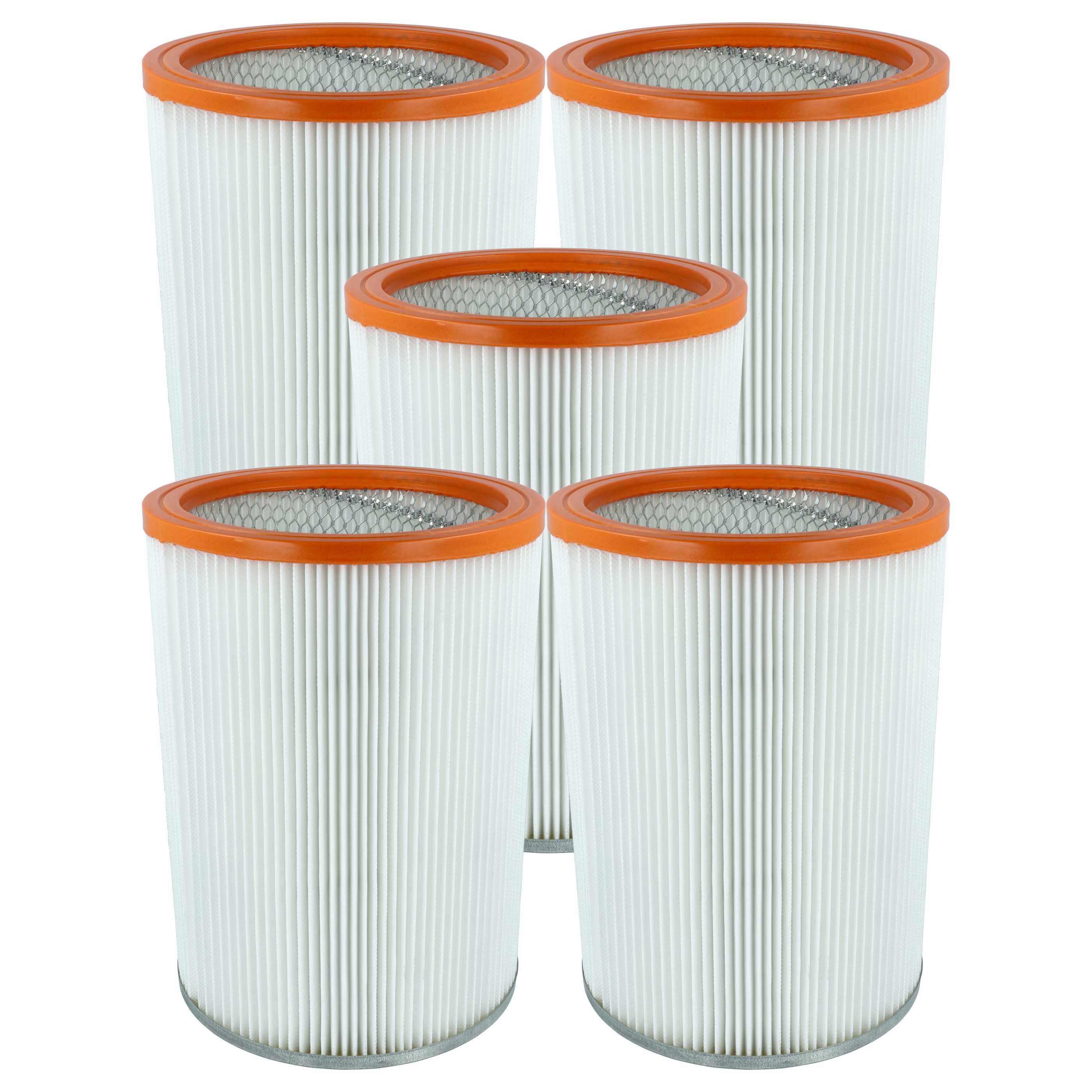 5x Filtercartridge filter replaces Nilfisk R 637/1 for WAP Vacuum Cleaner, orange / white