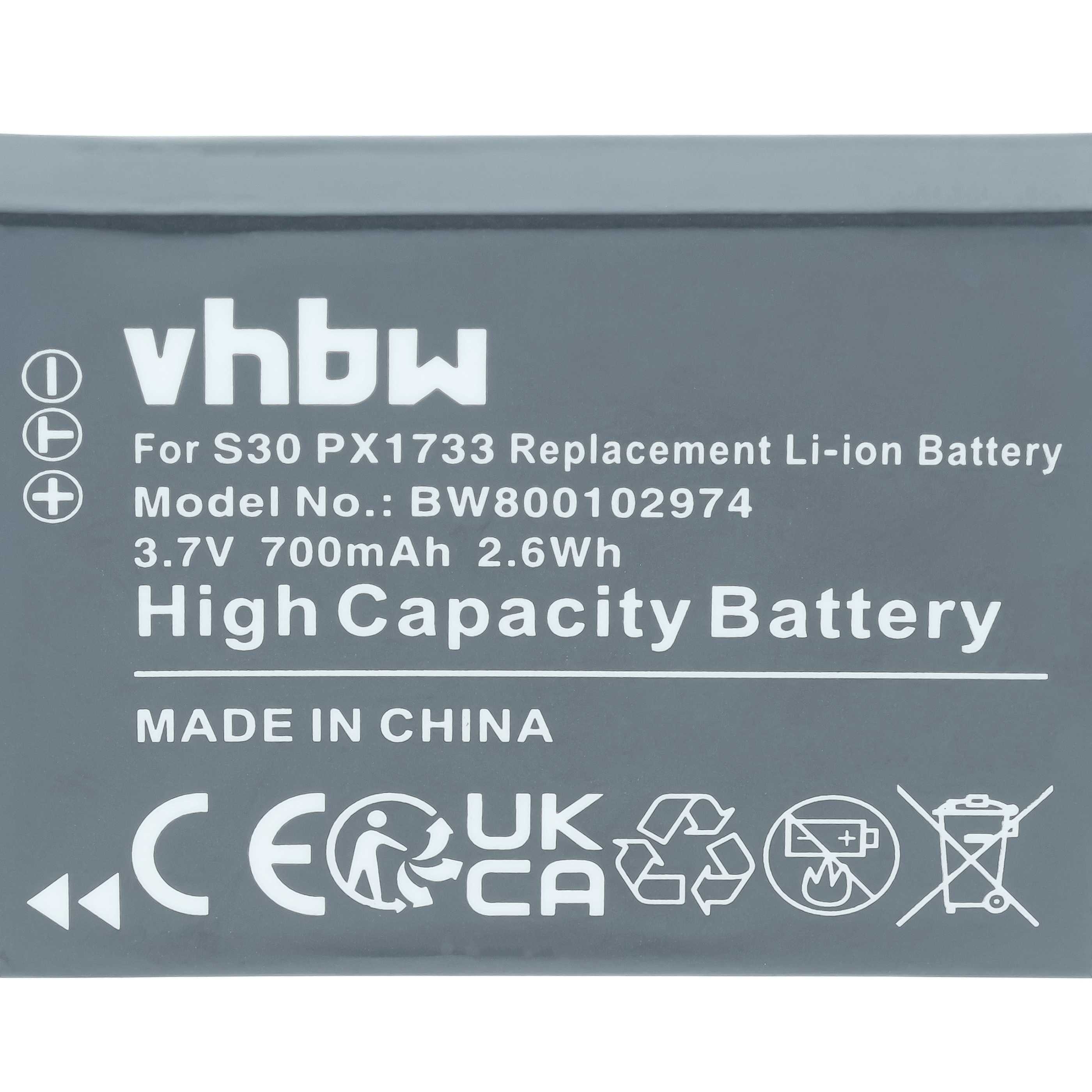 Batteria per videocamera sostituisce Toshiba PC1733E-1BRS, PX1733 - 700mAh 3,7V Li-Ion