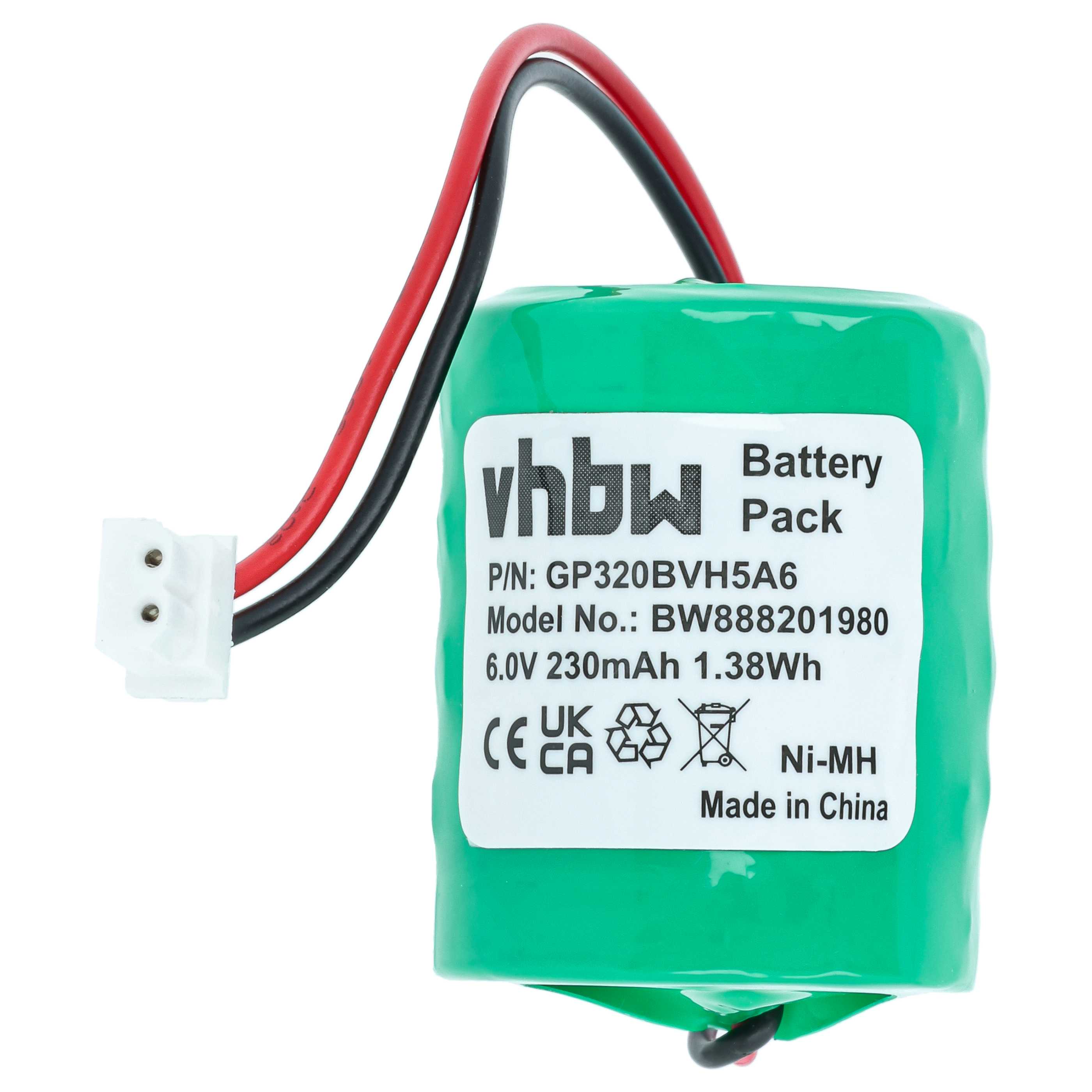 Alarmanlage-Akku (2 Stück) als Ersatz für Honeywell GP250BVH5A6, CP300H für Honeywell - 230mAh 6V NiMH