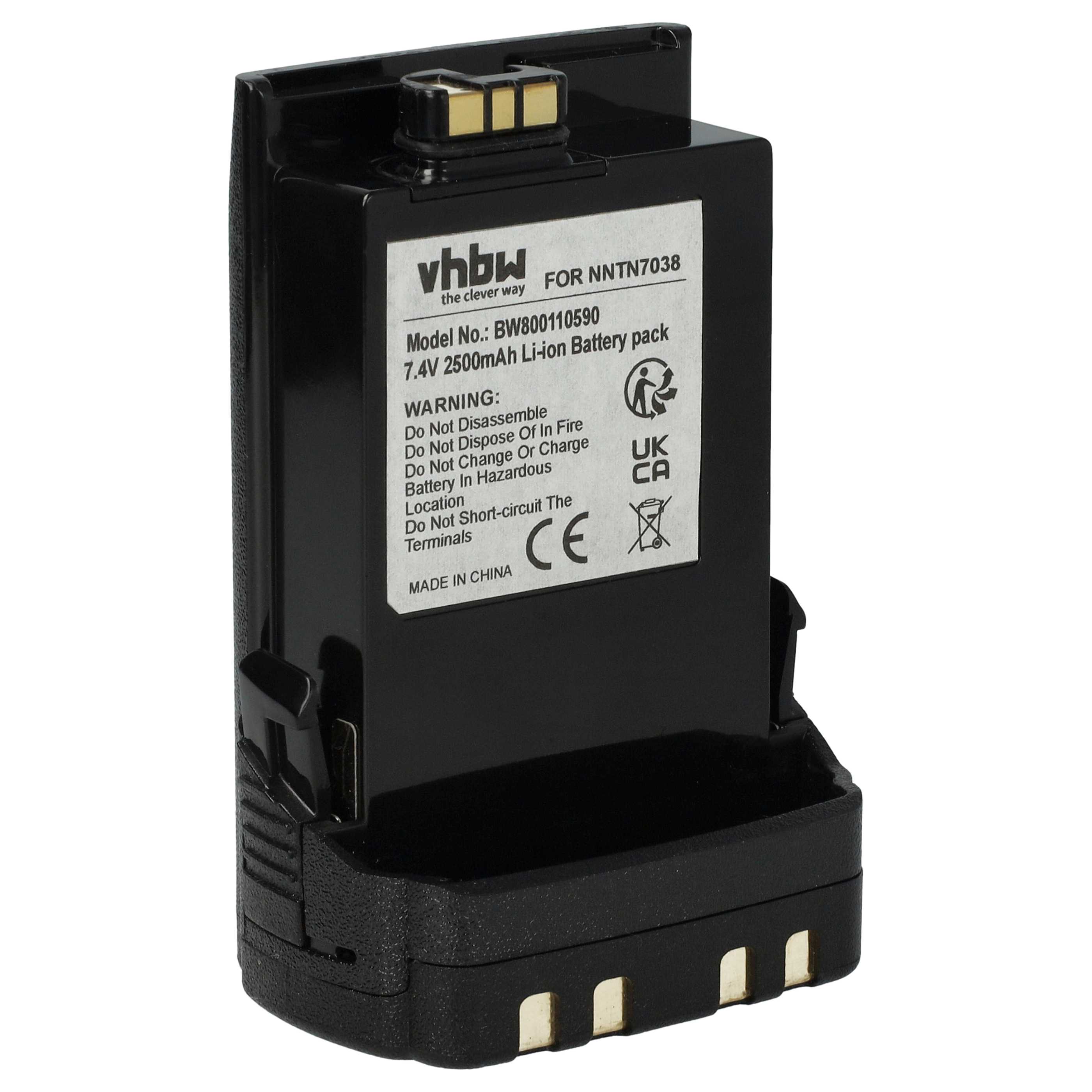 Radio Battery replaces Motorola NNTN7034A, NNTN7034B, NNTN7038, NNTN7035A, NNTN7035 - 2500 mAh 7.4 V Li-Ion