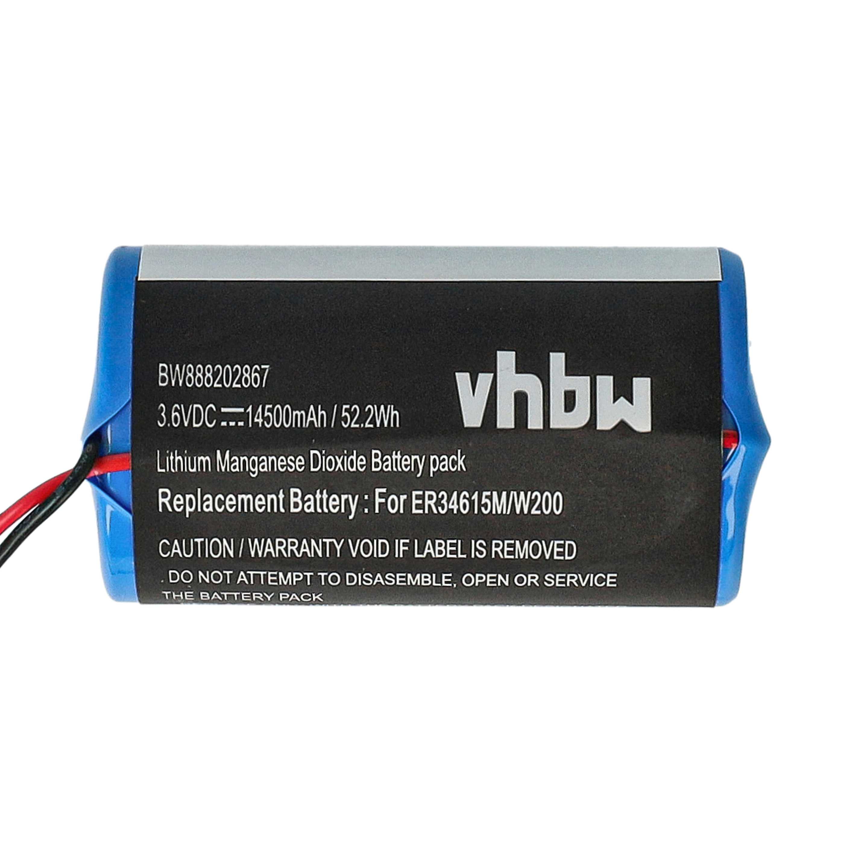 2x Bateria do alarmu zamiennik Visonic 0-9912-K, ER34615M, ER34615M/W200, 88030498 - 14500 mAh 3,6 V Li-SOCl2