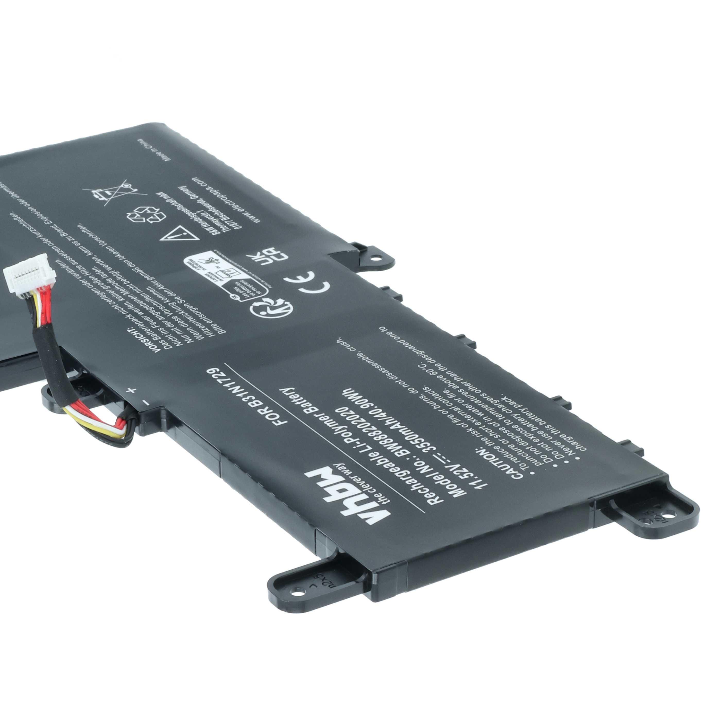 Batteria sostituisce Asus 0B200-02920000, B31N1729 per notebook - 3550mAh 11,52V Li-Ion