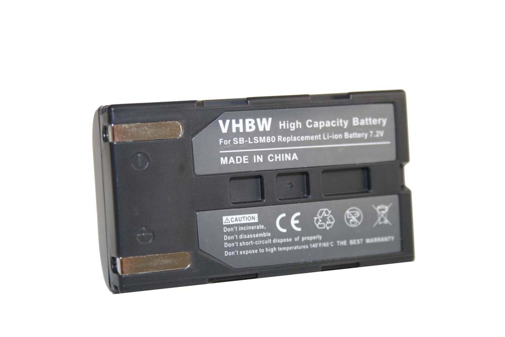 Videocamera Battery Replacement for Samsung SB-LSM160, SB-LSM320, SB-LSM80 - 600mAh 7.2V Li-Ion