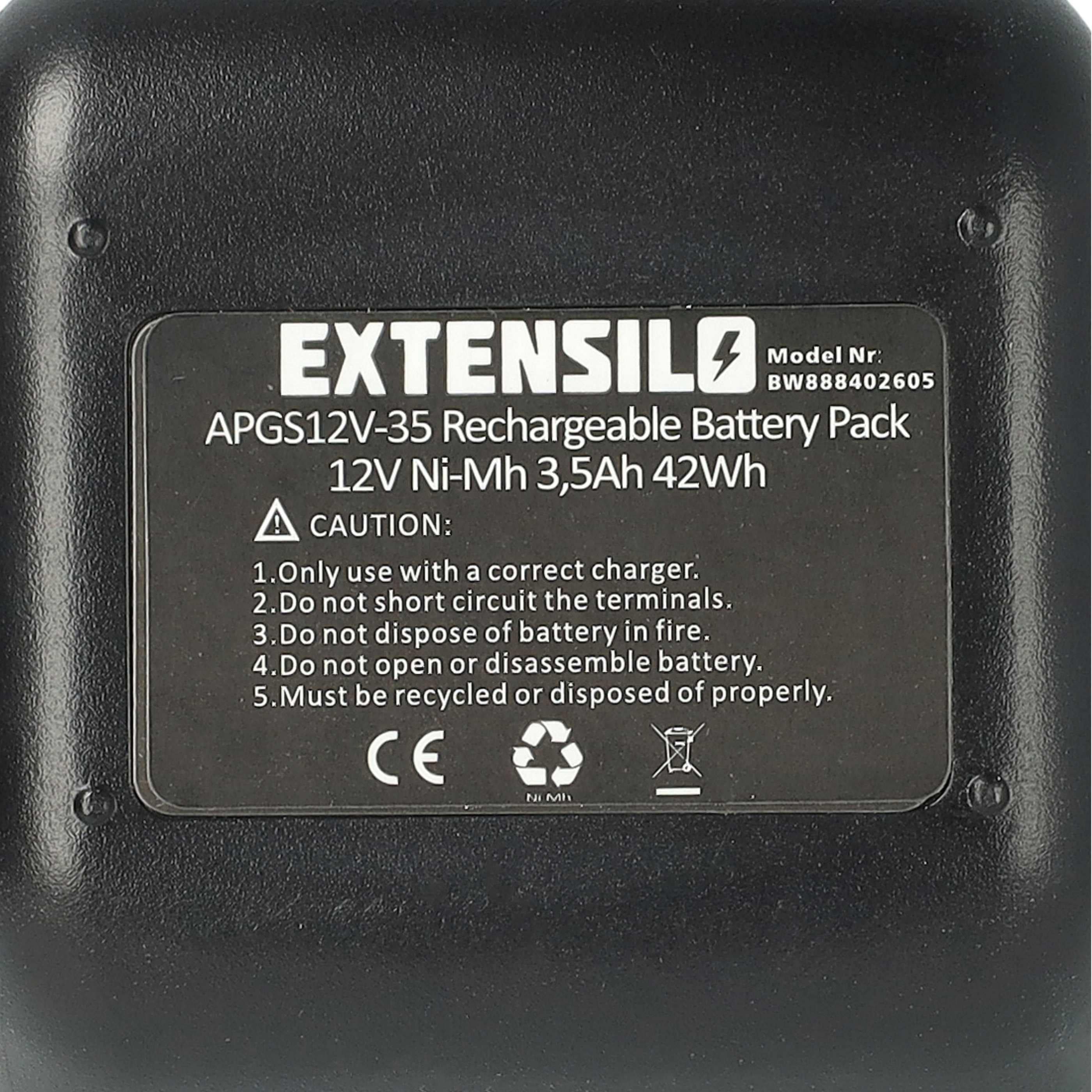 2x Battery replaces Gesipa CPT12/2 EHD Blind Rivet Gun - 3500 mAh, 12 V, NiMH