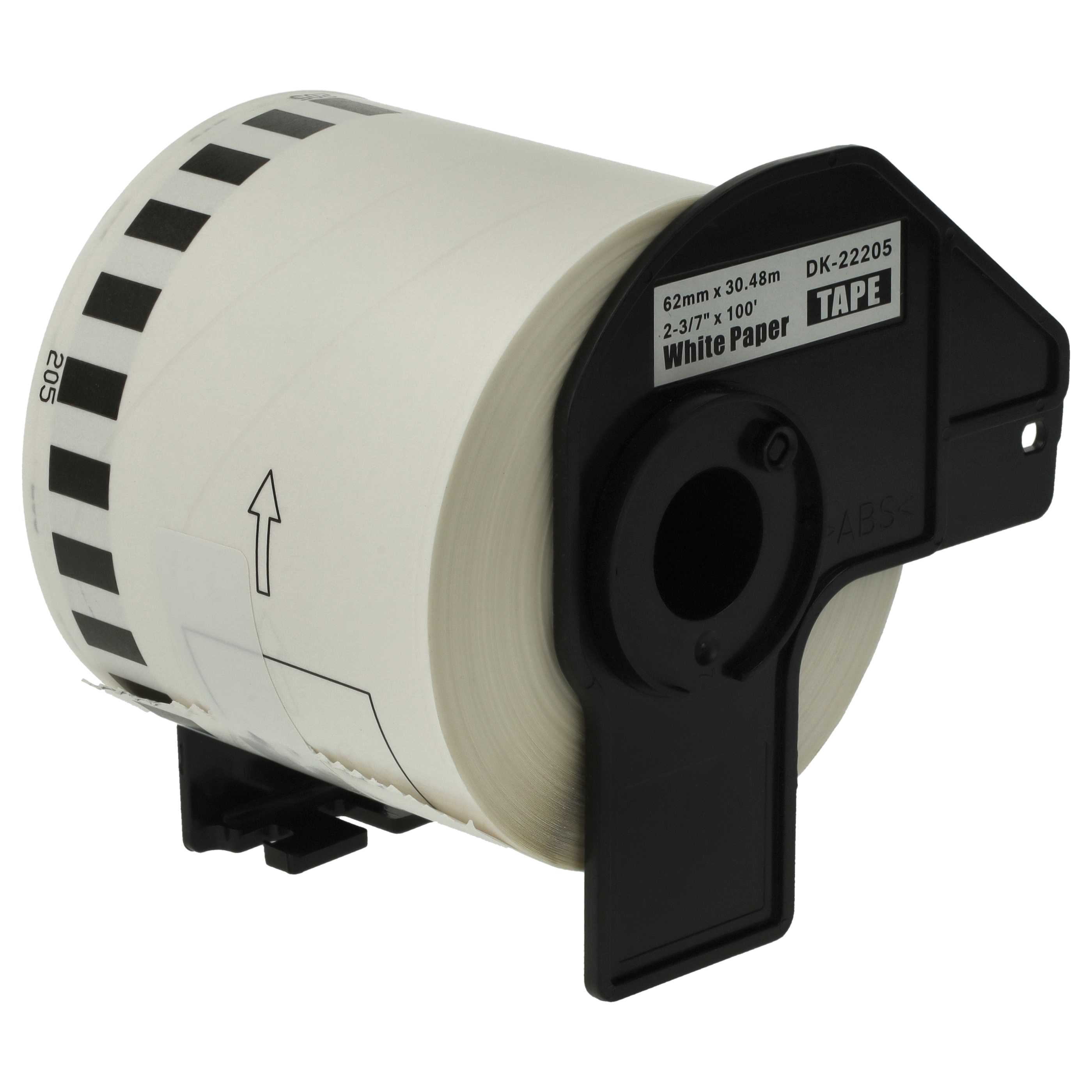 10x Etiketten als Ersatz für Brother DK-22205 für Brother Etikettendrucker - Premium 62mm x 30,48m + Halter