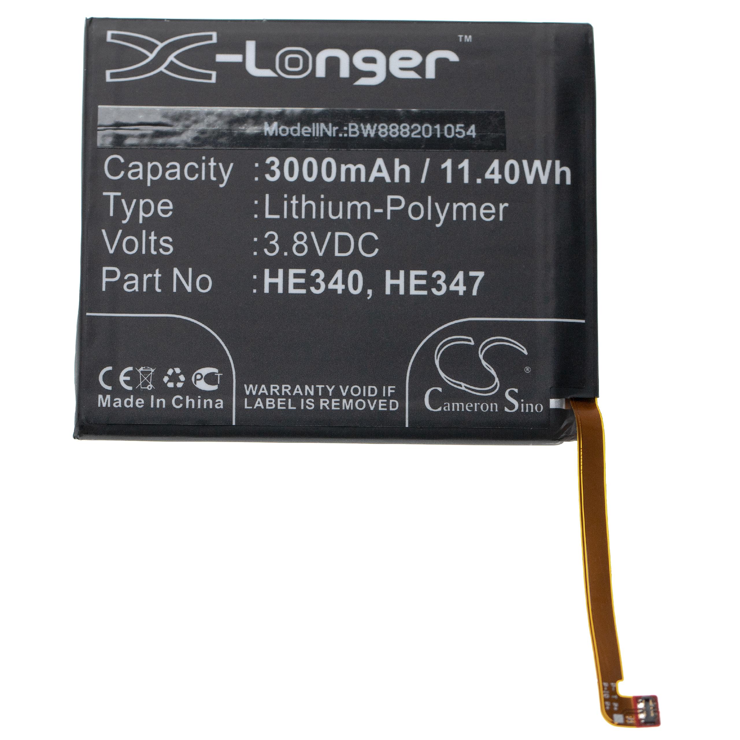 Mobile Phone Battery Replacement for Nokia HE340, HE347 - 3000mAh 3.8V Li-polymer