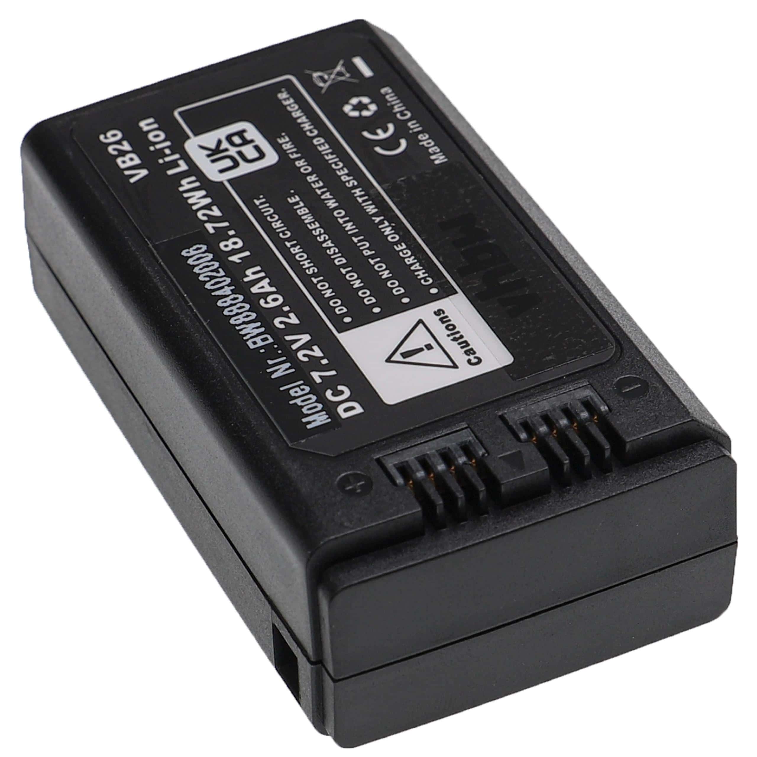 Batterie remplace Godox VB26A, VB26 pour flash photo - 2600mAh 7,2V Li-ion