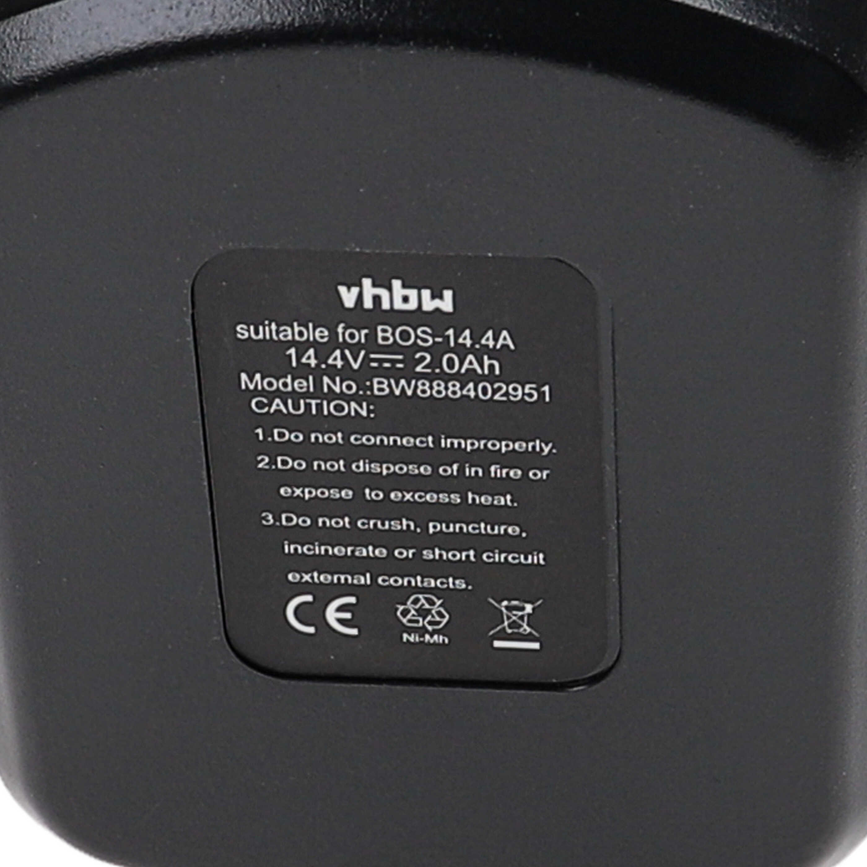 3x Battery replaces Bosch 2 607 335 263, 1617S0004W Electric Power Tool - 2000 mAh, 14.4 V, NiMH