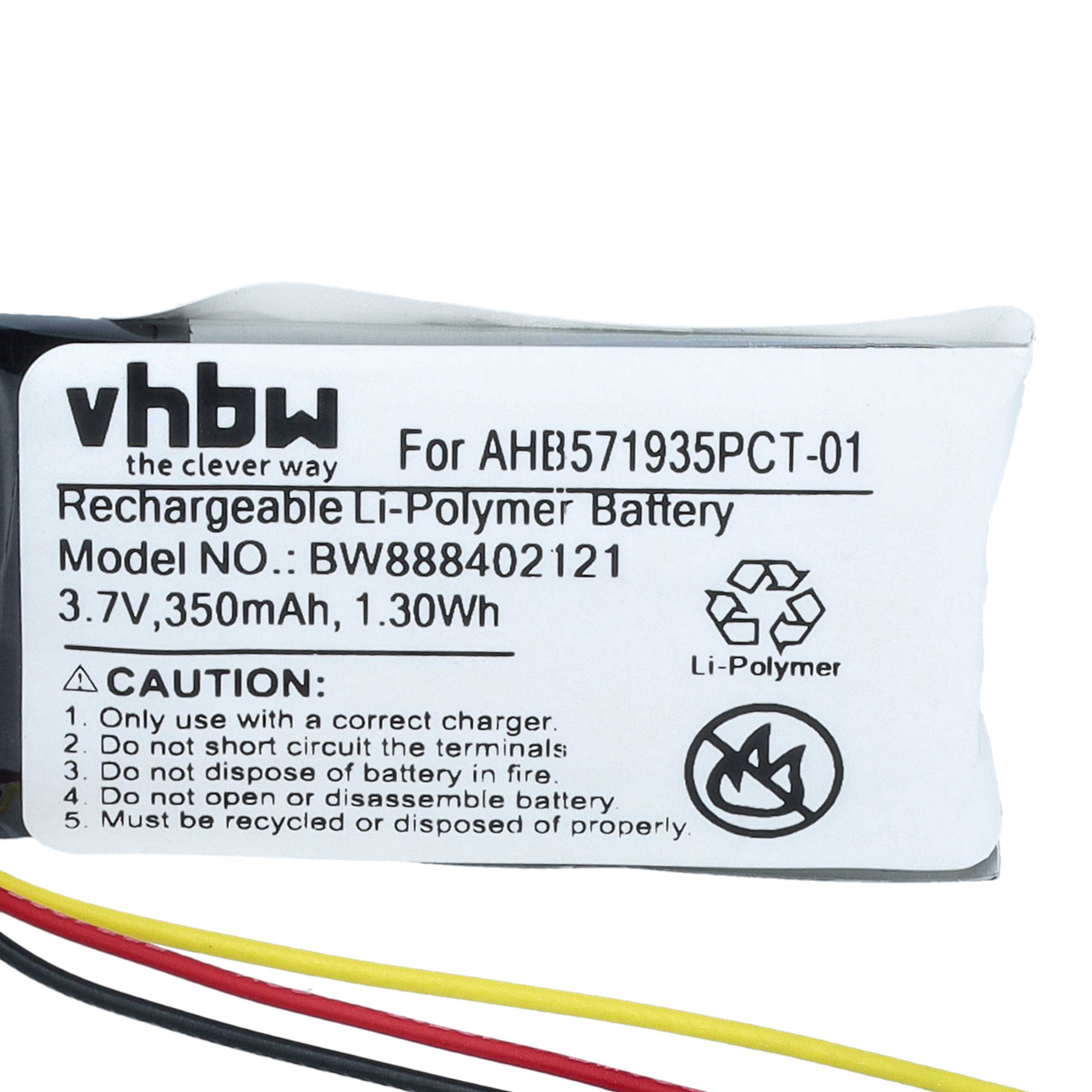 Wireless Headset Battery replaces Bose AHB571935PCT-01 - 350 mAh 3.7 V Li-polymer
