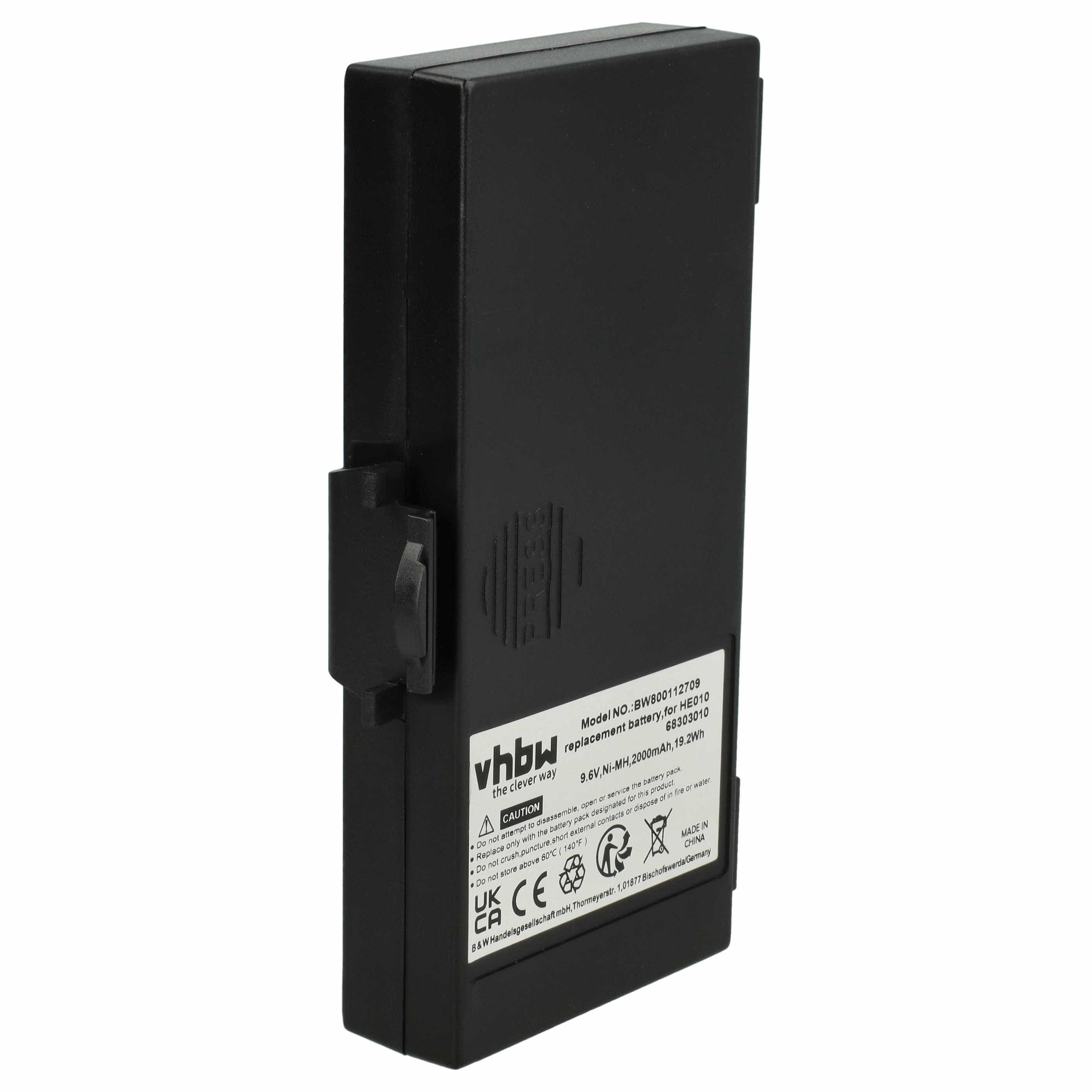 Radio Battery replaces Hetronic 68303000, 68303010, 6830300, 68303020, HE010 - 2000 mAh 9.6 V NiMH