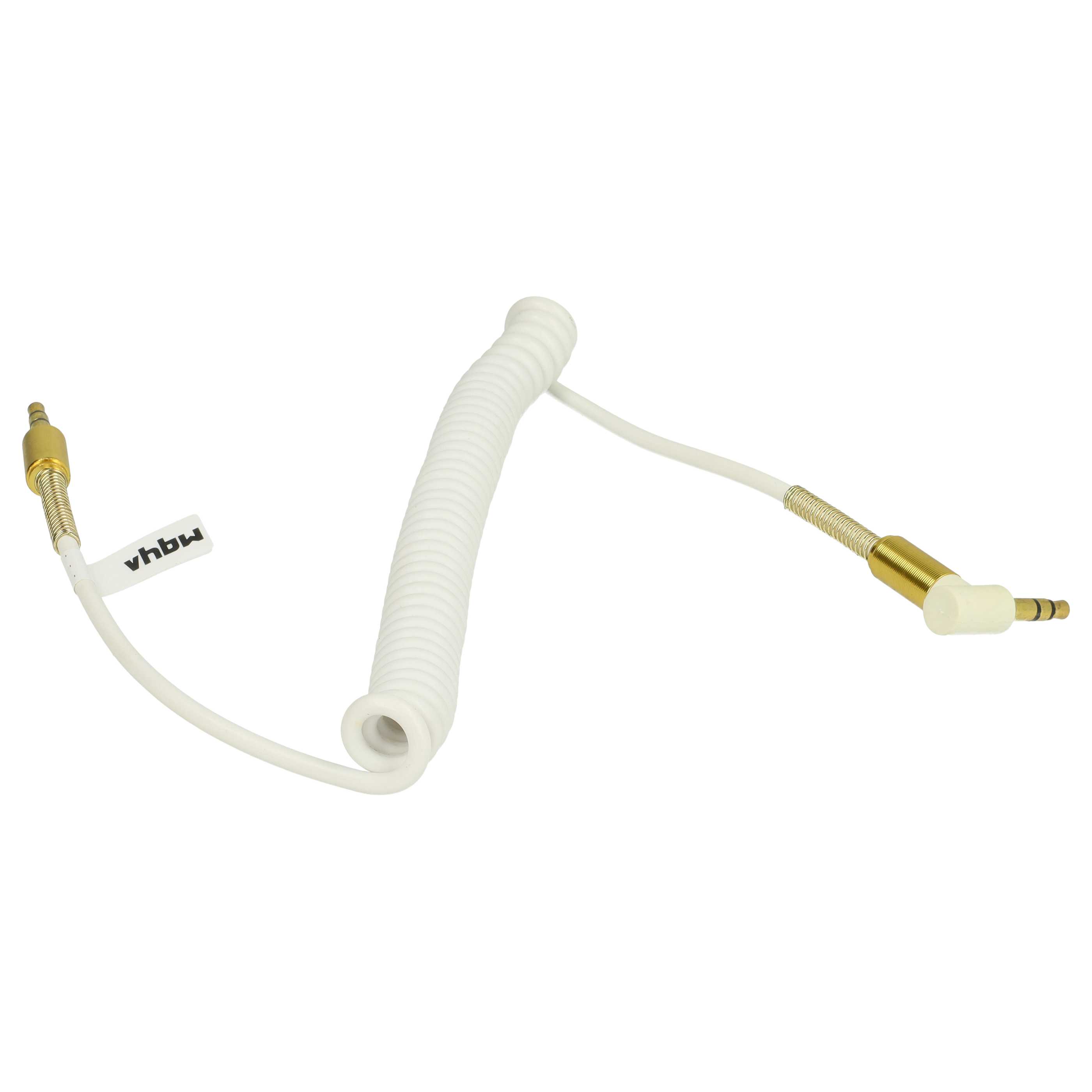 Audio Adapterkabel für diverse Geräte - Von 3,5 mm auf 3,5 mm Klinkenstecker, gewinkelt, gold, weiß