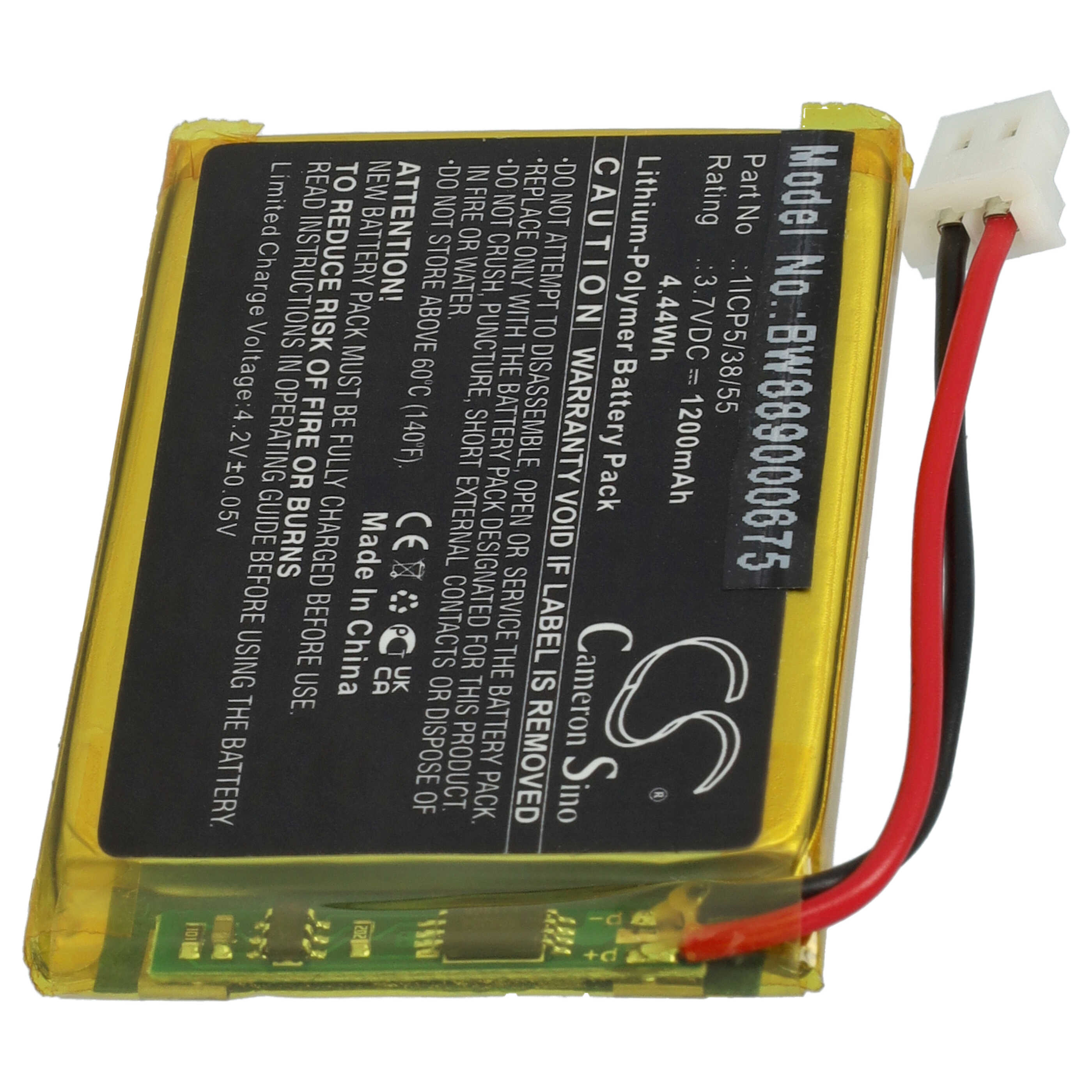Baby Monitor Battery Replacement for NUK 1ICP5/38/55 - 1200mAh 3.7V Li-polymer