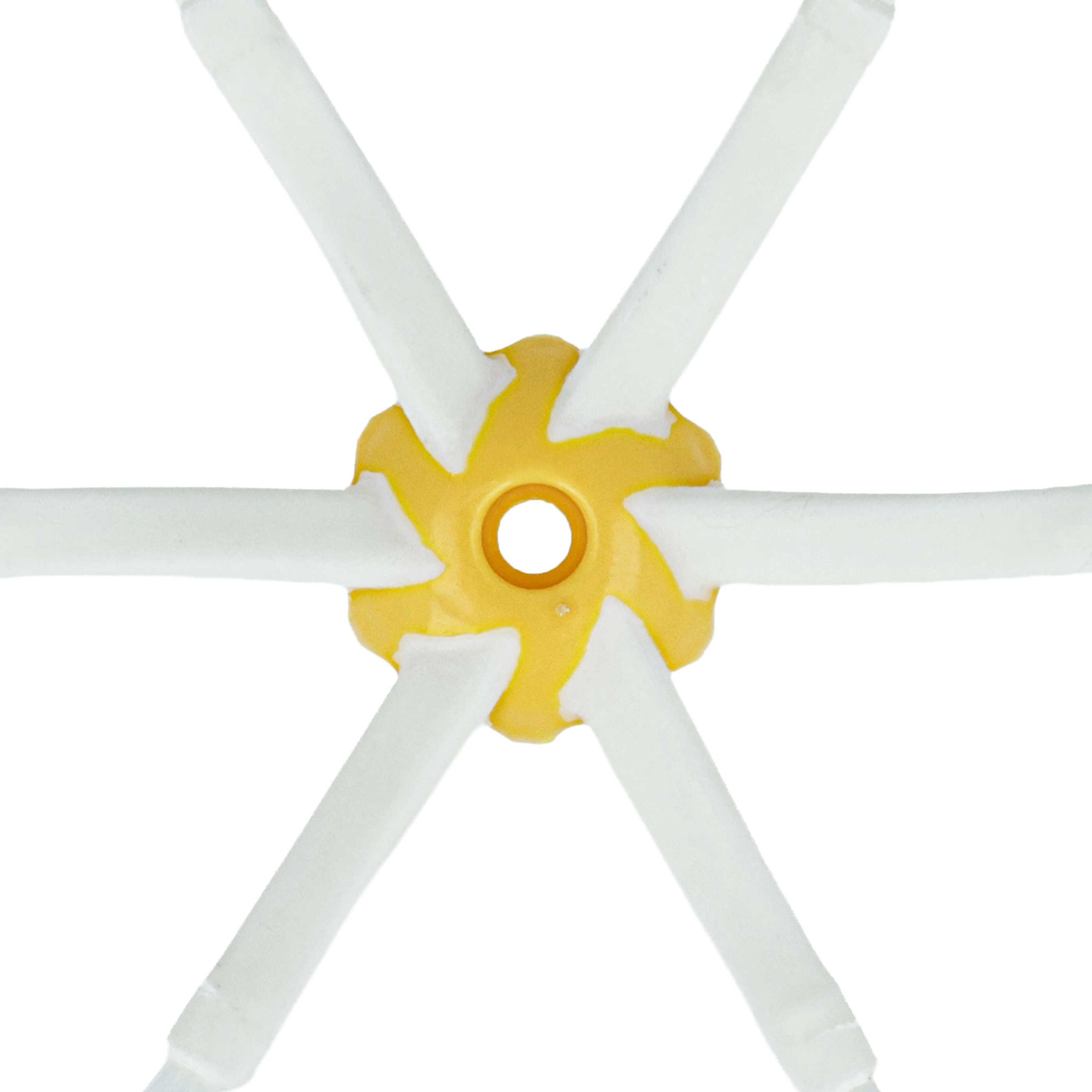 3x Spazzola laterale a 6 bracci per robot aspirapolvere iRobot Roomba 616, 621, 651, 765 - bianco / giallo