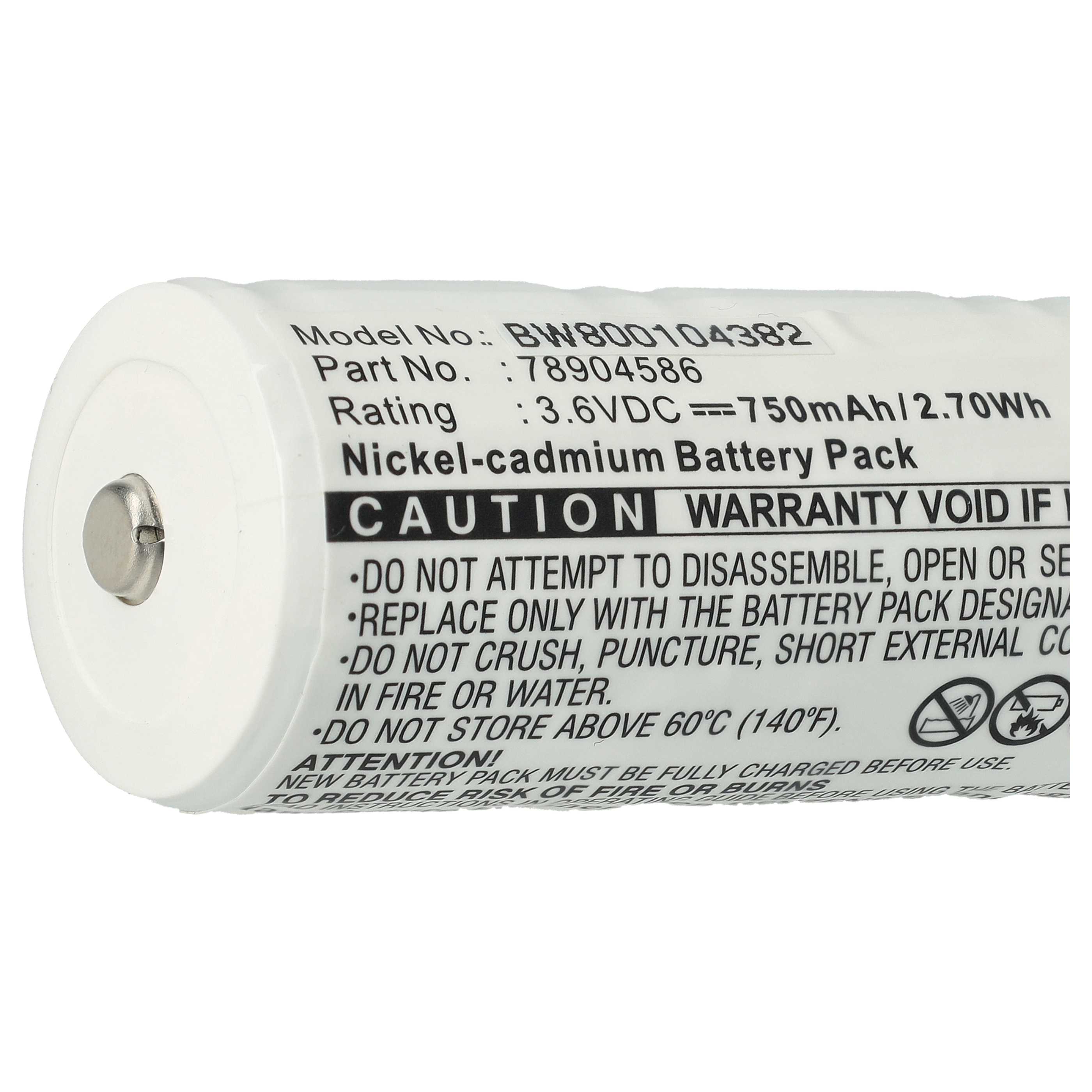 Medical Equipment Battery replaces 78904586 - 750 mAh 3.6 V NiCd