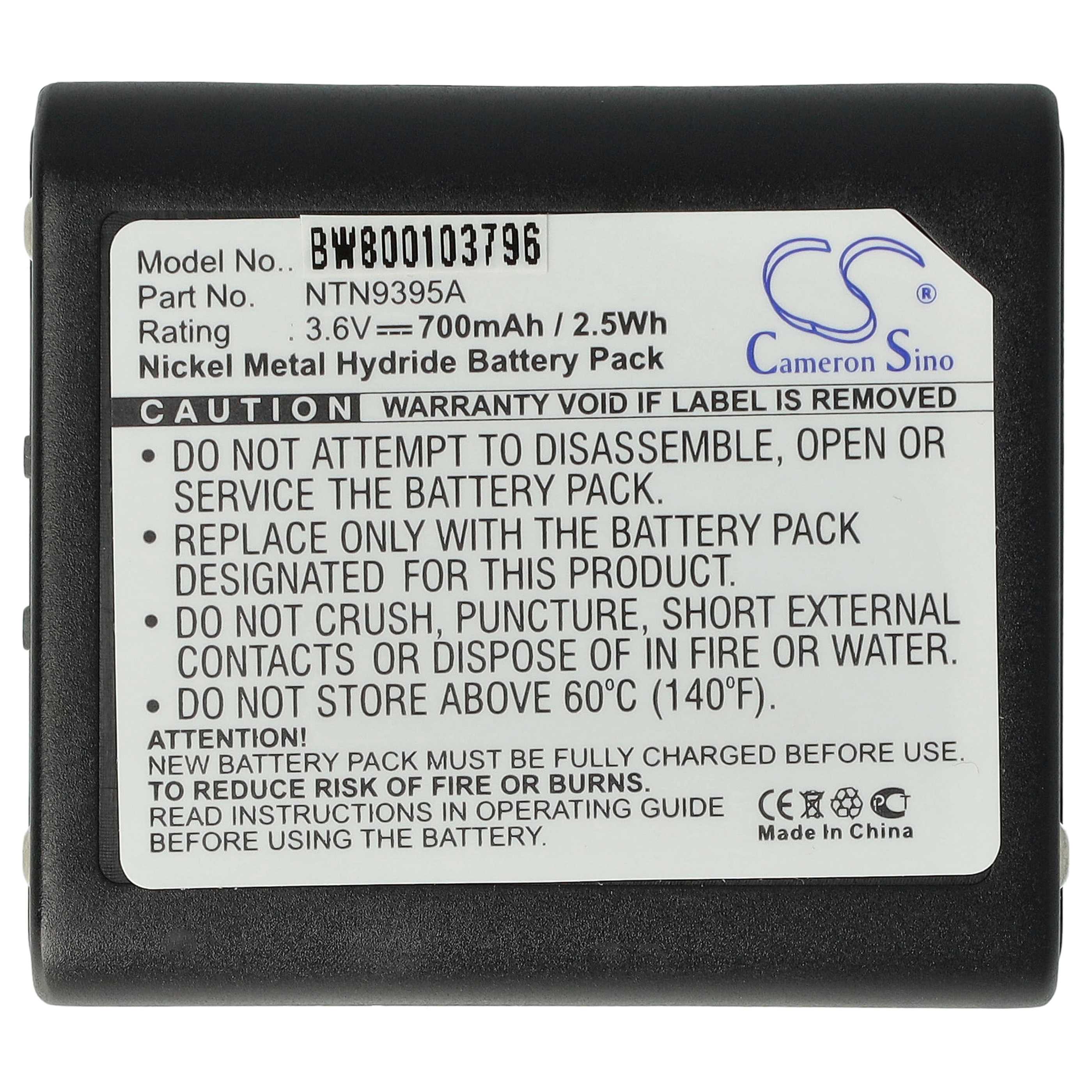 Radio 5x Battery replaces Motorola 1532, 56315, AP-4002H, 56318, AP-4002, 4002A, 53615 - 700 mAh 3.6 V NiMH