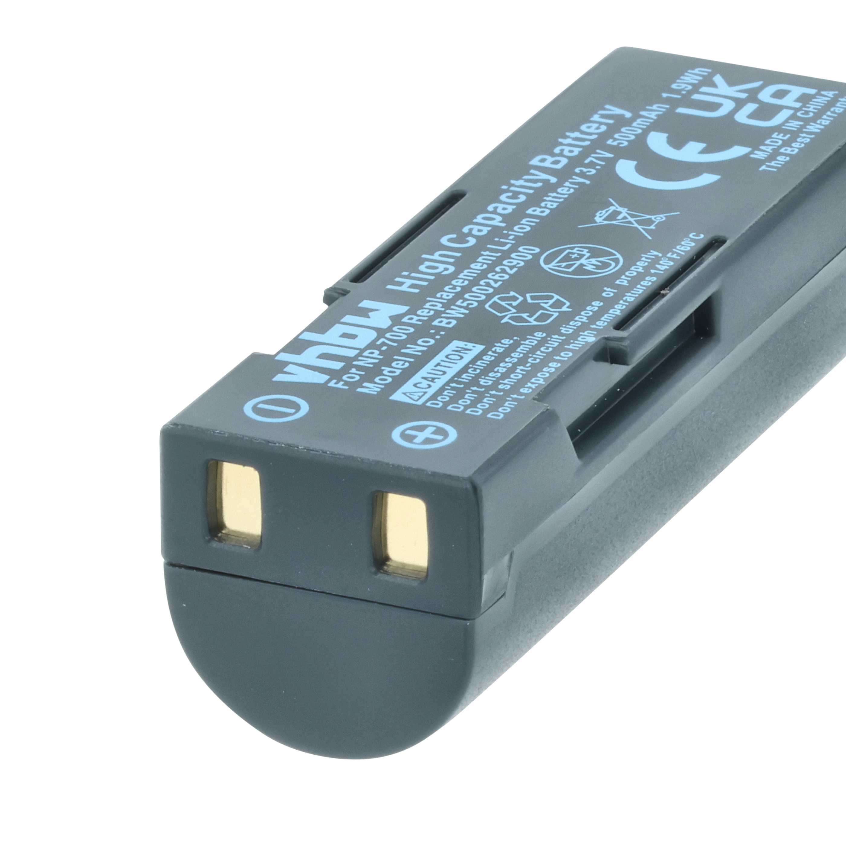 Battery replaces Minolta NP-700 - 500mAh, 3.7V, Li-Ion