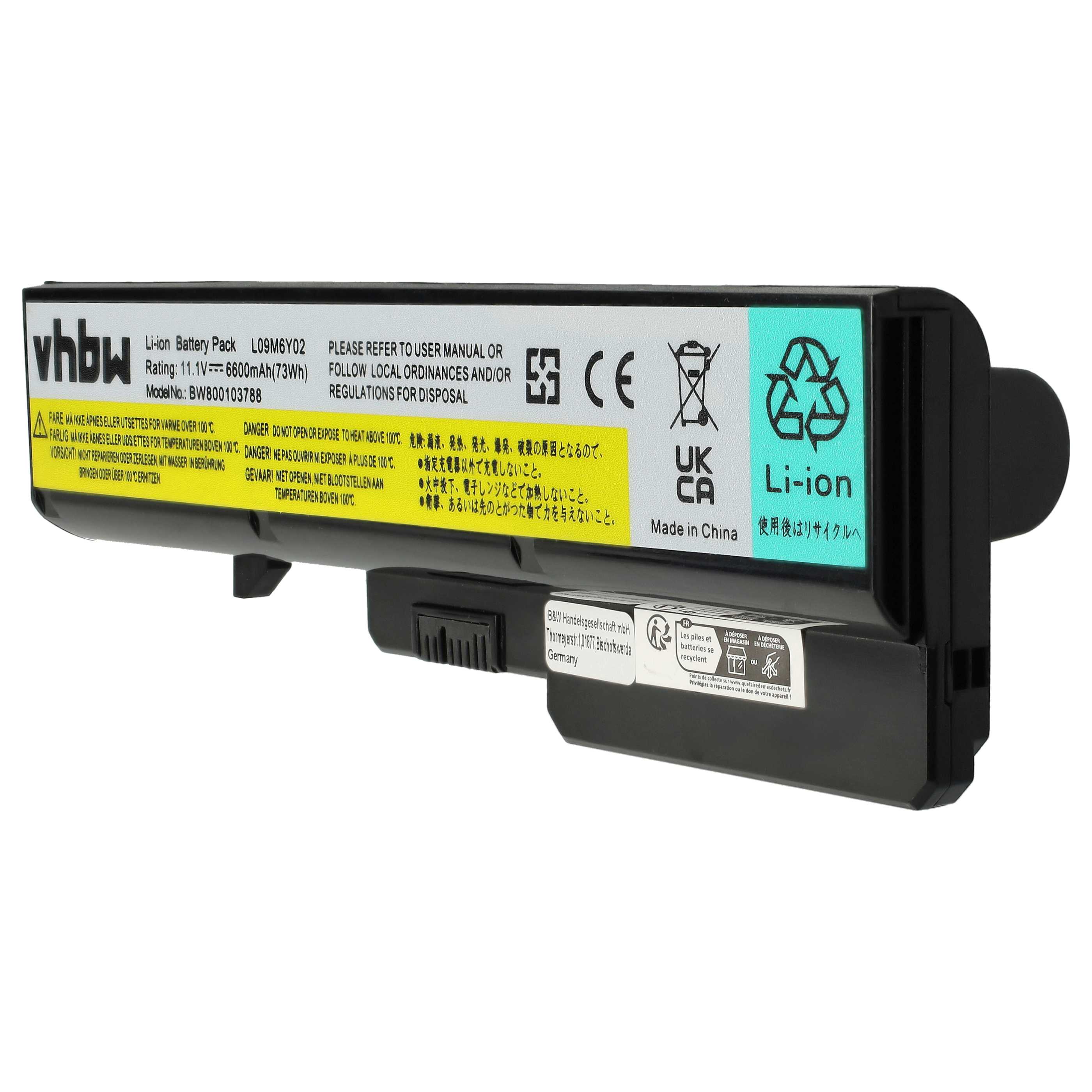 Akumulator do laptopa zamiennik IBM / Lenovo 121000938, 121000937, 121000935 - 6600 mAh 11,1 V Li-Ion, czarny