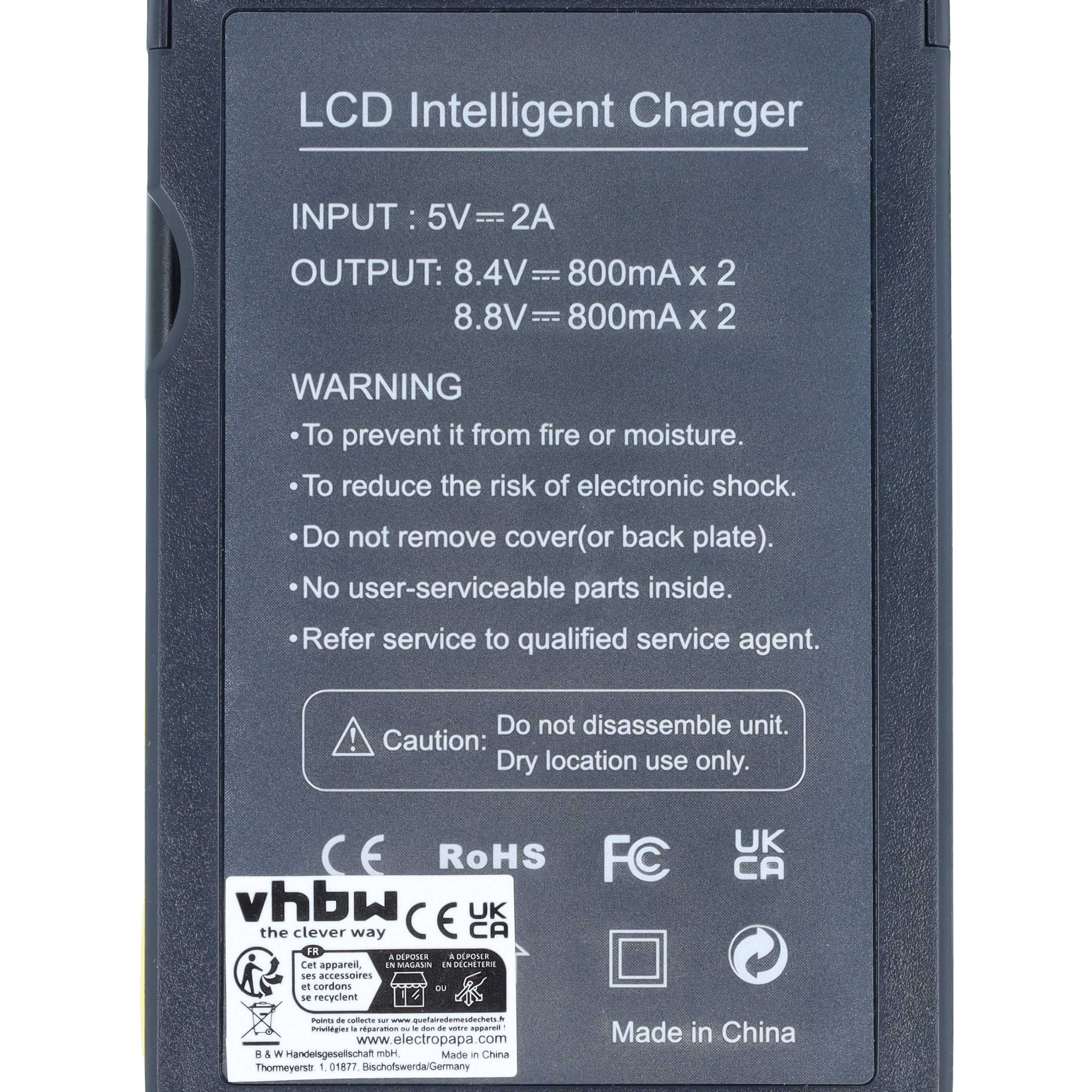 Battery Charger Micro-USB + USB-C + Cable Micro-USB replaces Nikon MH-25 for Nikon Digital Camera 8.4 V