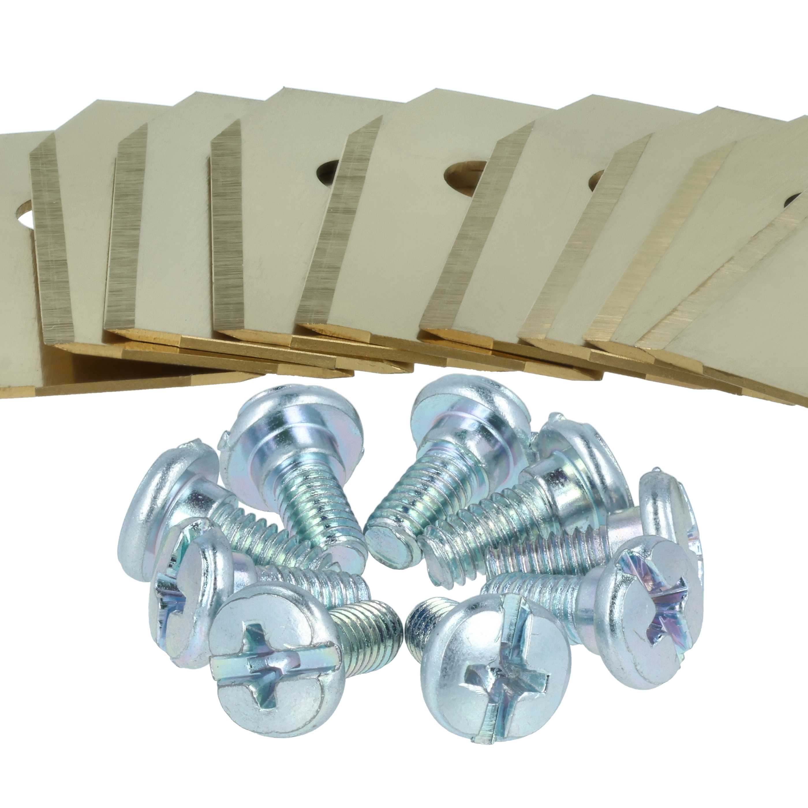 9x Exchange Blade replaces 505127801, 408720, 505127802 Cordless Lawnmower etc.titanium apatite, Silver