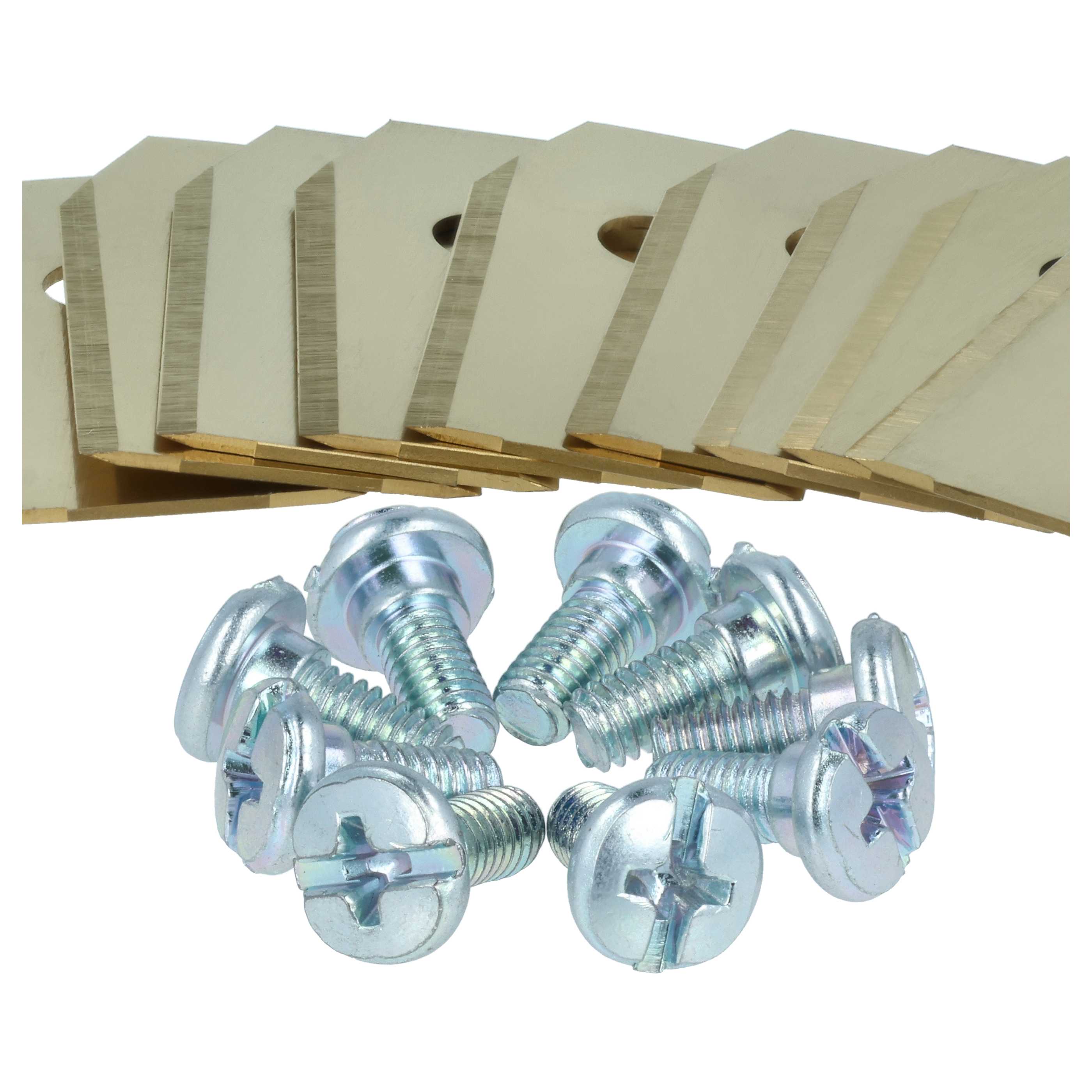 9x Lames remplace 505127801, 408720, 505127802 pour tondeuse – Couteaux apatite de titane, Silber Gold