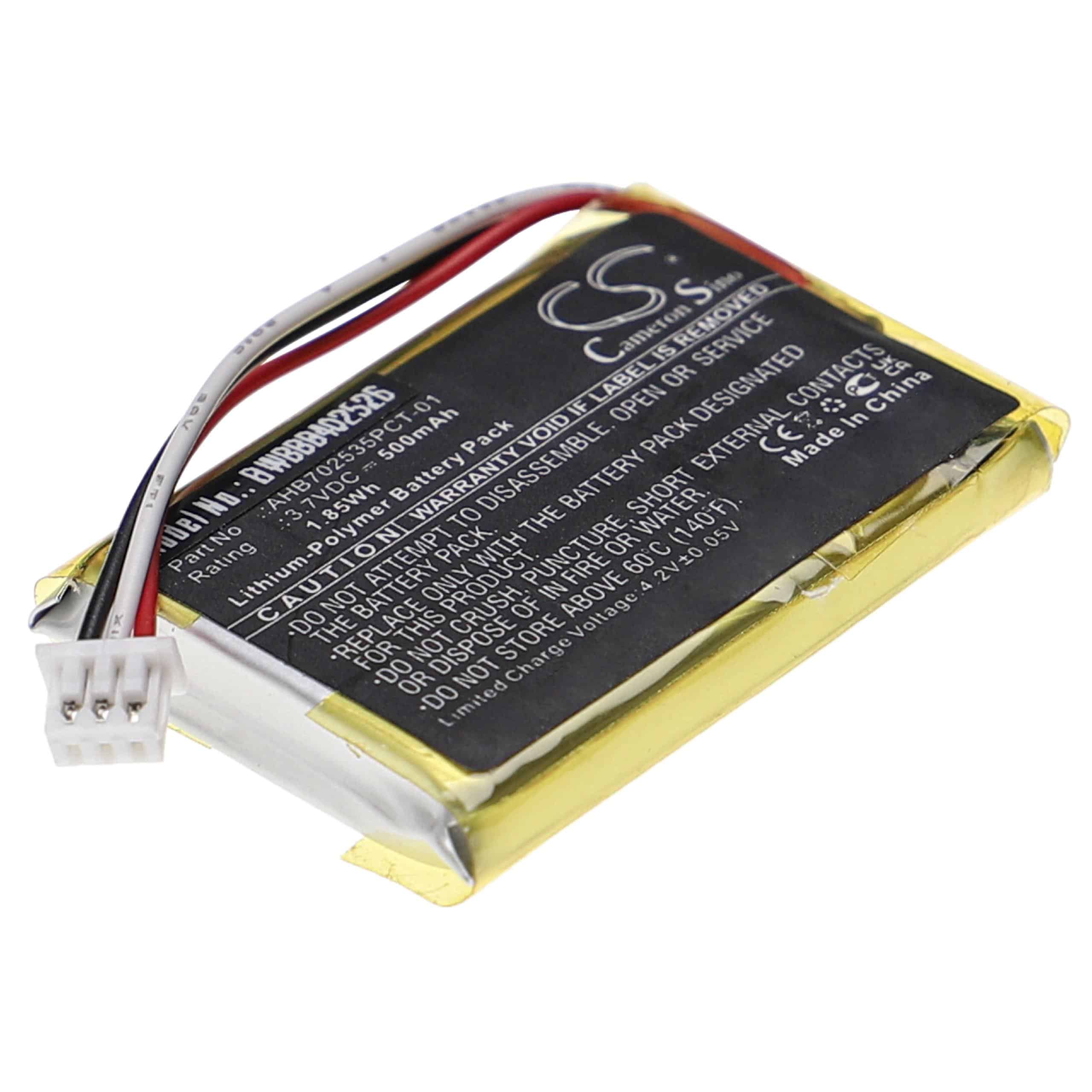Batteria per auricolari cuffie wireless sostituisce Sennheiser AHB702535PCT-01 - 500mAh, 3,7V Li-Poly