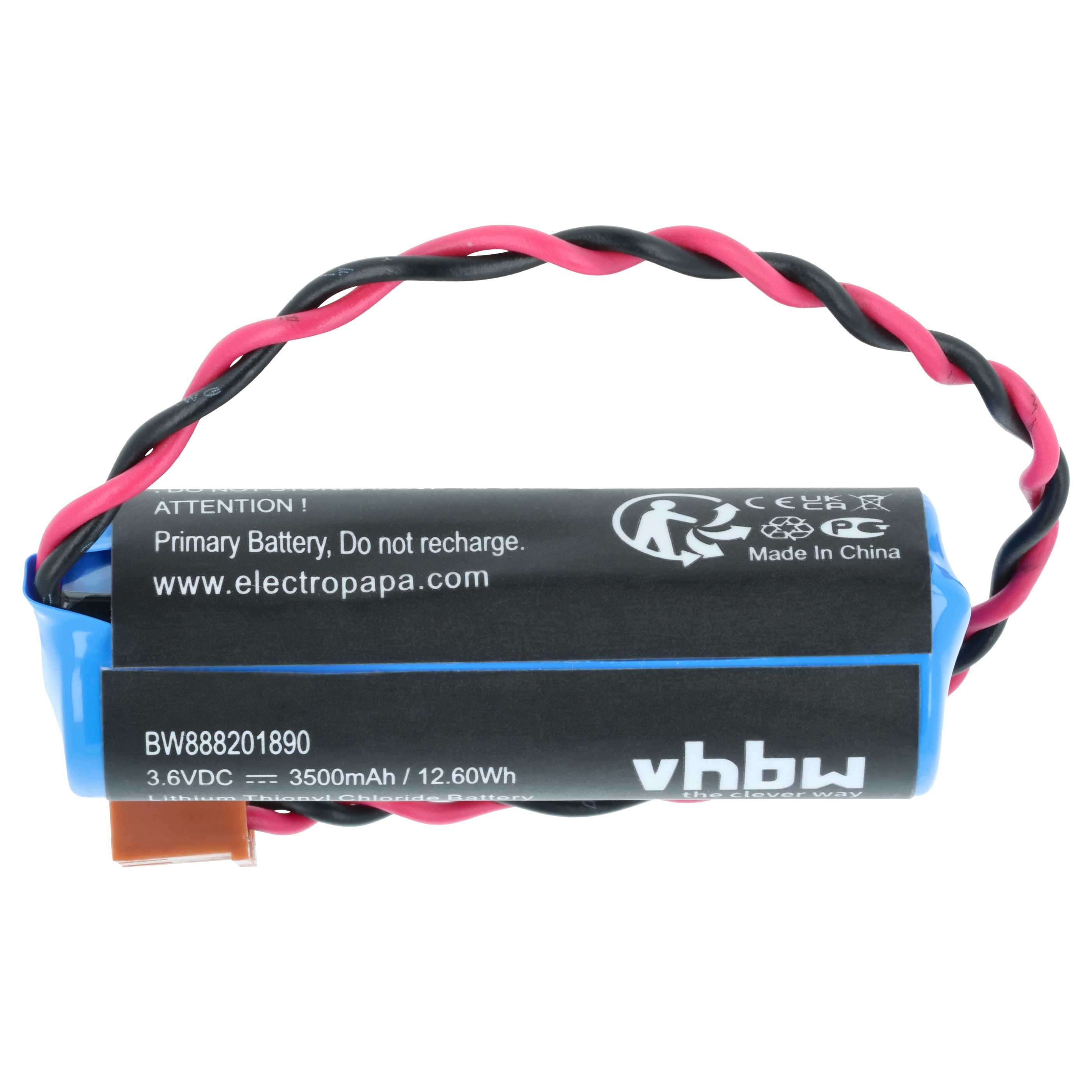 2x Batería reemplaza Omron CS1W-BAT01 para controlador (3500 mAh, 3,6 V, Li-SOCl2)