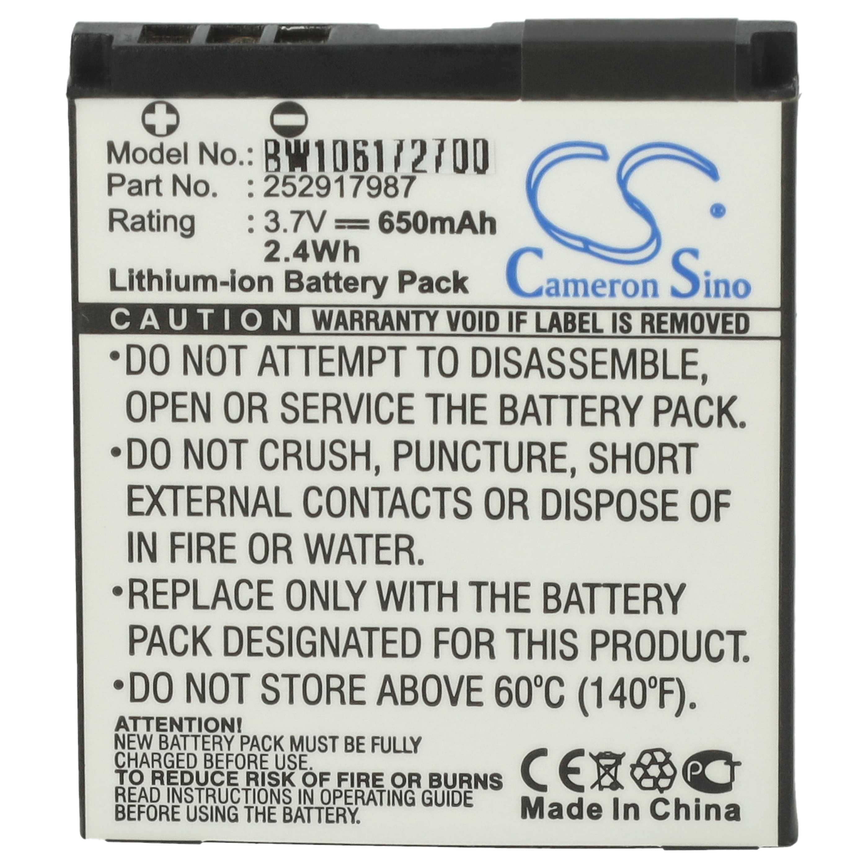 Akumulator do telefonu smartfona zamiennik Sagem 287144358, 252917987, 253030172 - 650 mAh 3,7 V Li-Ion